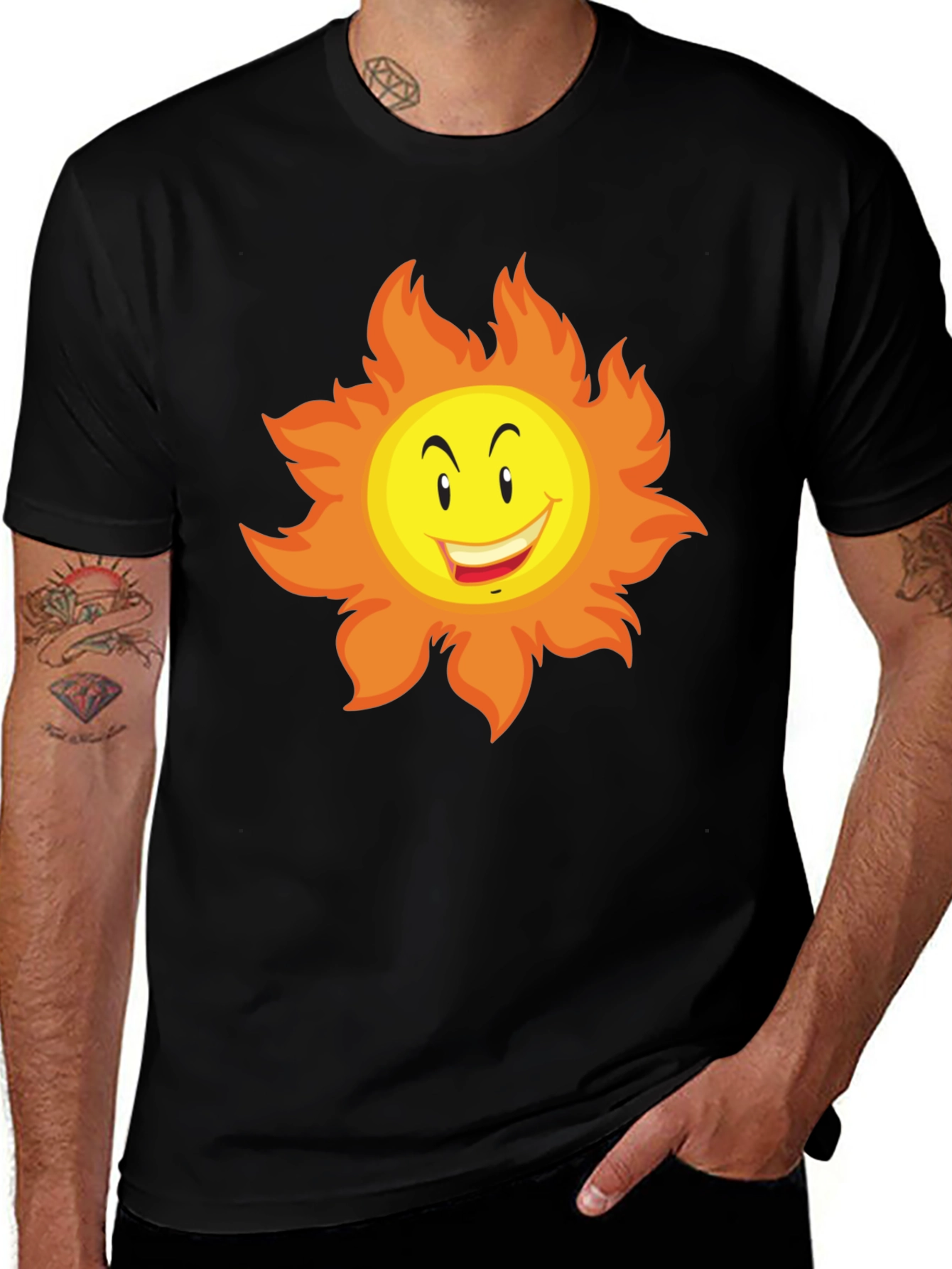 Variant 6 of Funny Sun Graphic Tee - Black