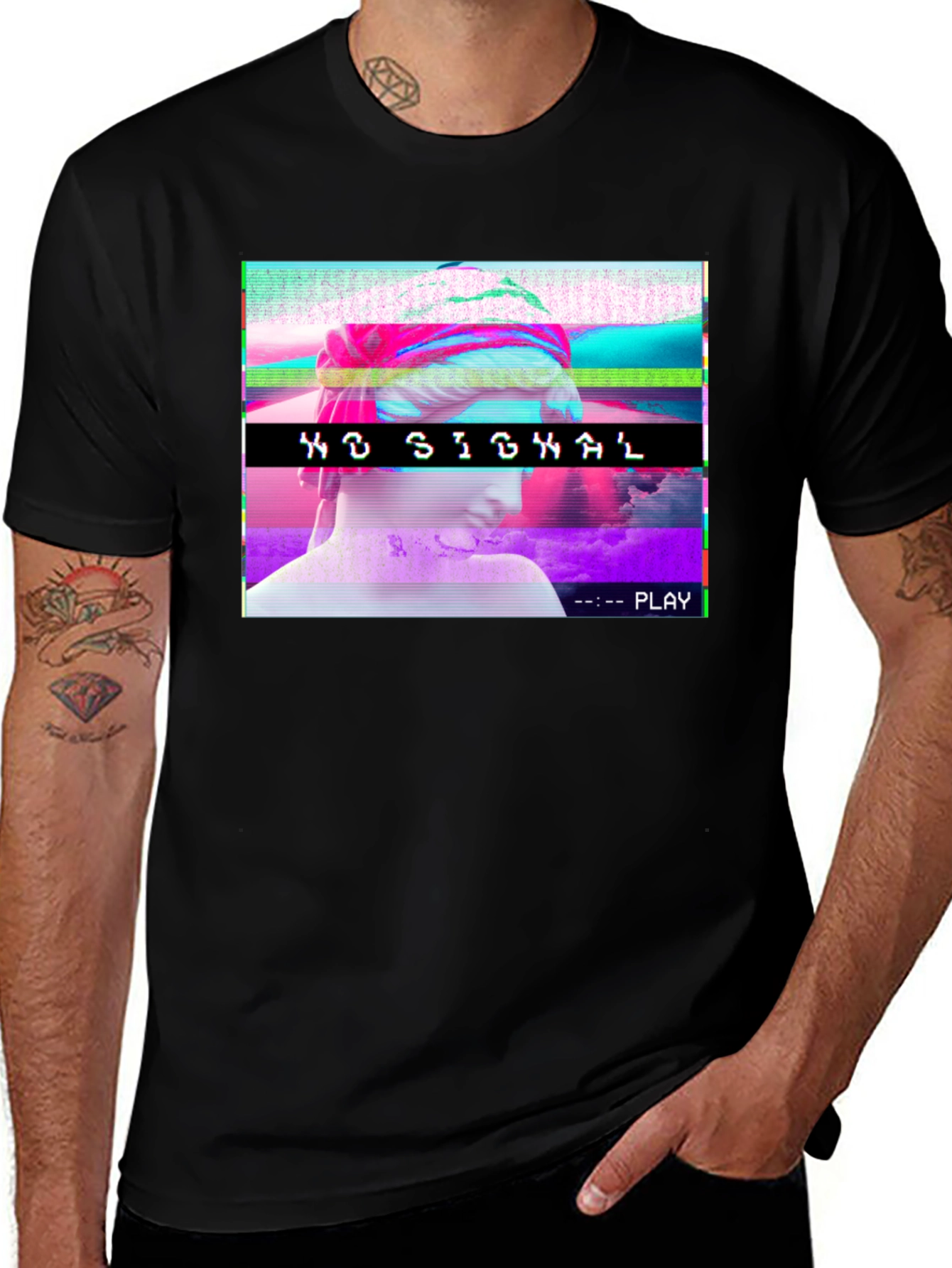 Variant 29 of Vaporwave No Signal T-Shirt - Glitch Aesthetic Tee