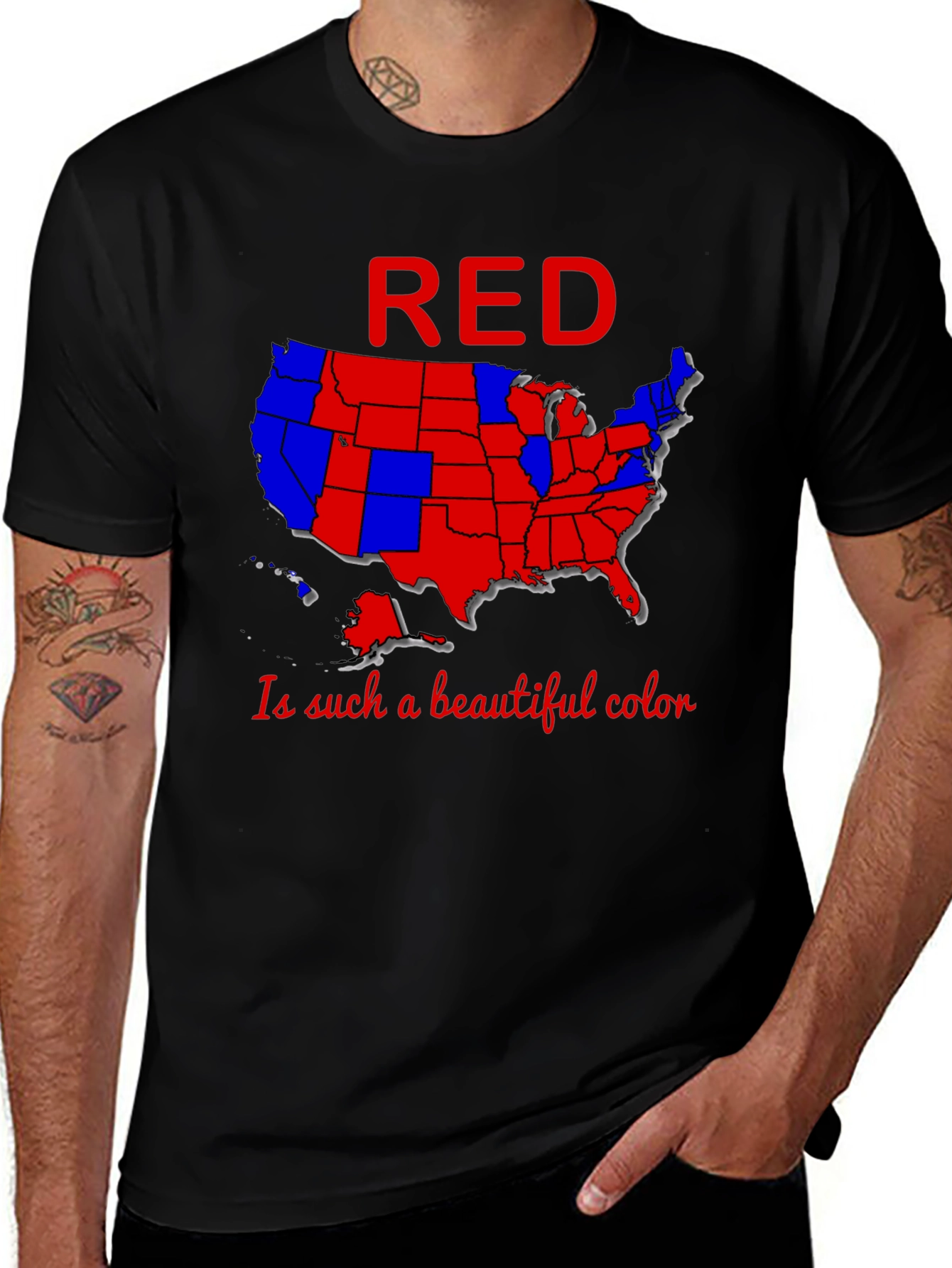 Variant 4 of Red States T-Shirt USA Map Political Tee