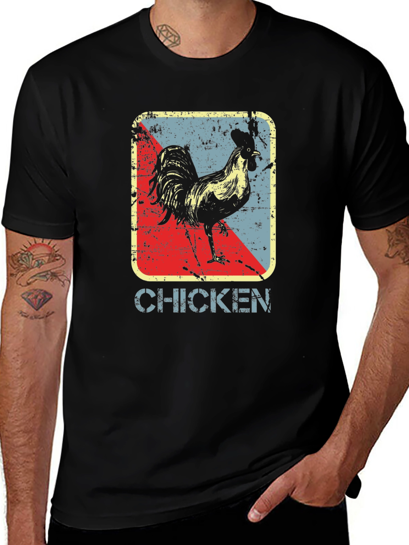 Variant 12 of Retro Chicken Graphic T-Shirt - Vintage Style Tee