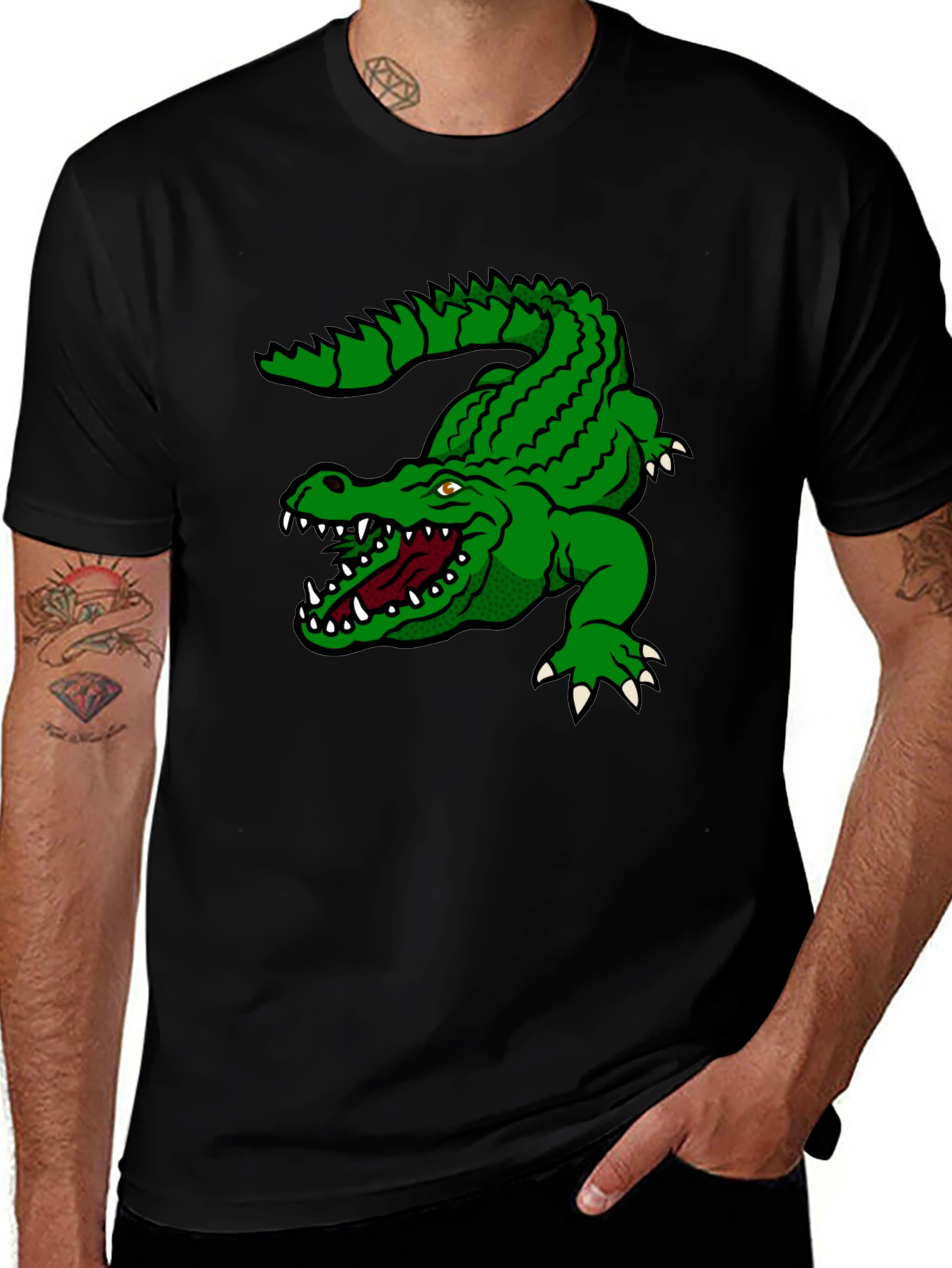 Variant 14 of Alligator Graphic Tee - Black Cotton T-Shirt