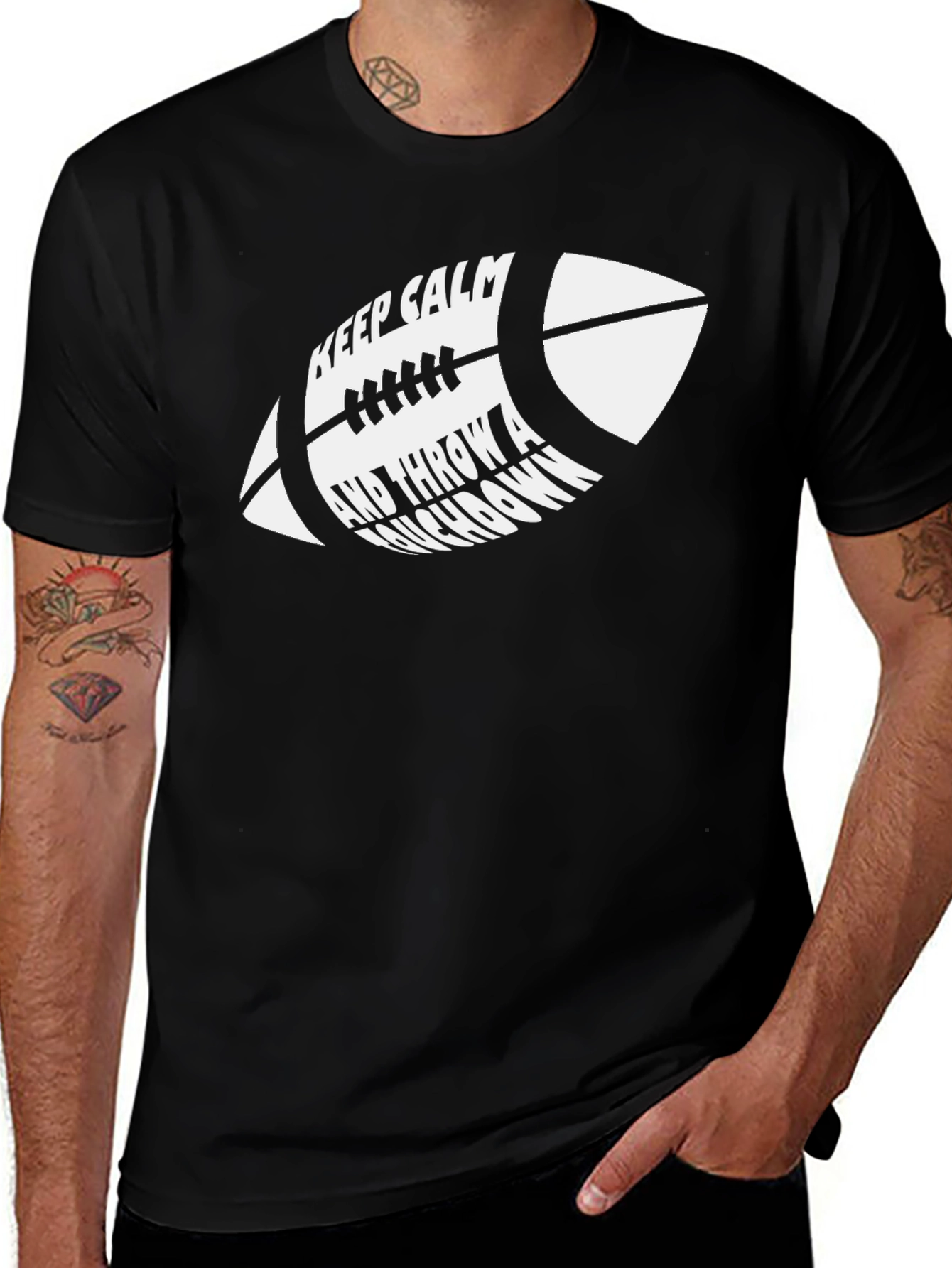 Variant 17 of Keep Calm Football T-Shirt - Throw a Touchdown