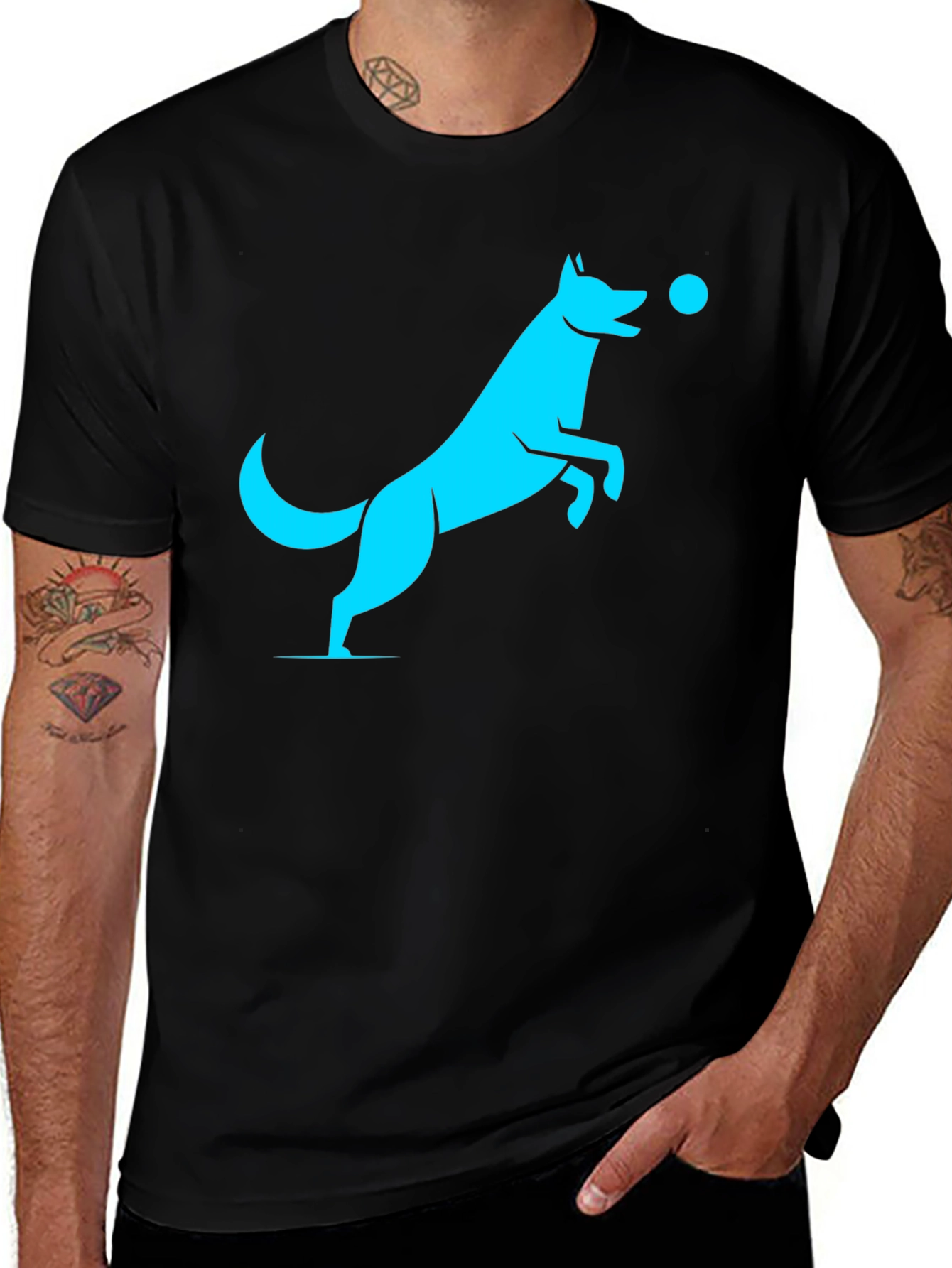 Variant 11 of Cool Dog Graphic T-Shirt - Black