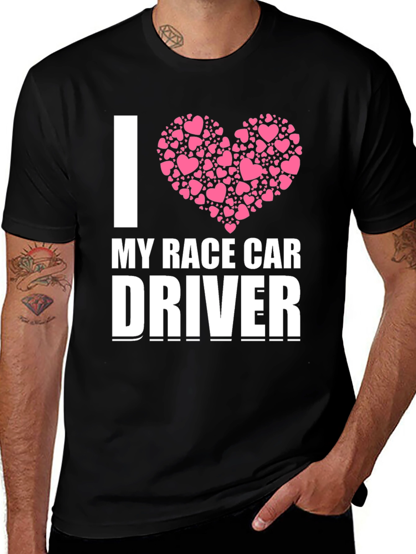 Variant 5 of I Heart My Race Car Driver T-Shirt - Racing Fan Tee