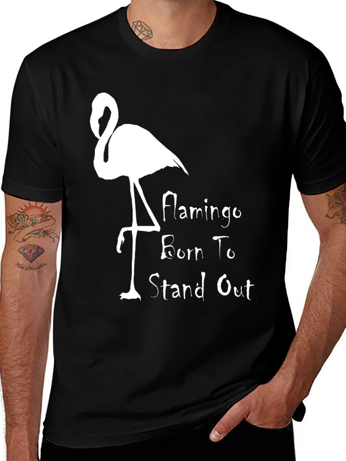 Black Flamingo Born To Stand Out Graphic Tee main image