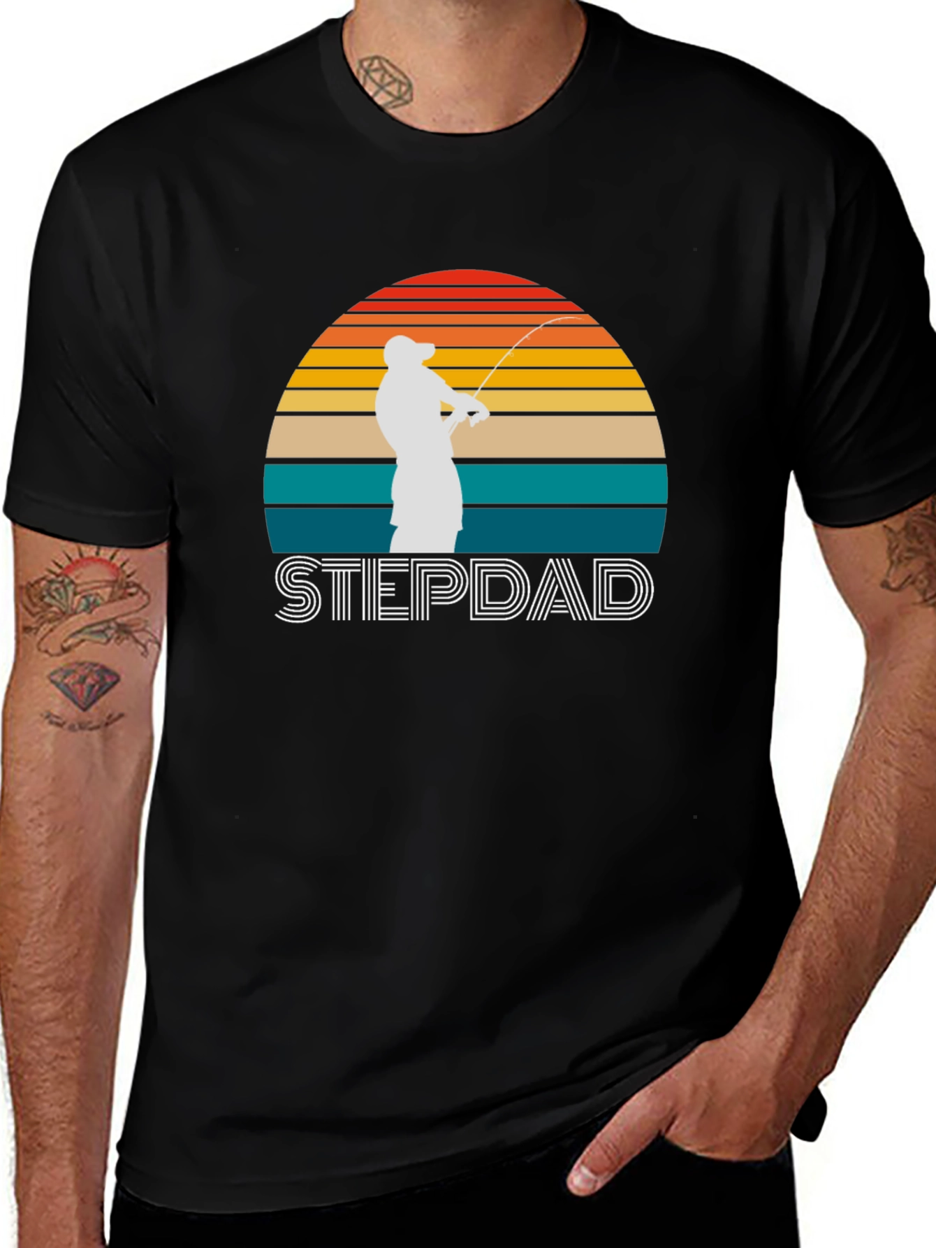 Variant 6 of Stepdad Fishing Sunset Graphic T-Shirt