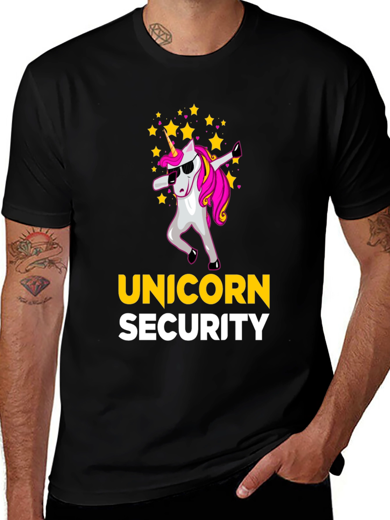 Variant 27 of Unicorn Security Graphic T-Shirt - Fun & Unique Design