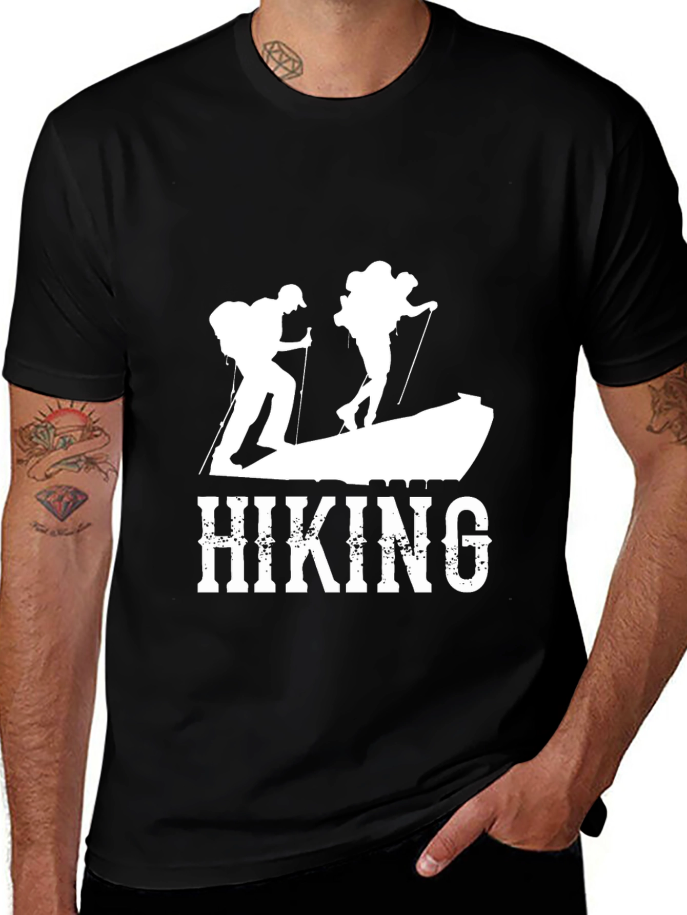 Variant 8 of Hiking Adventure Graphic Tee - Black Cotton Comfort