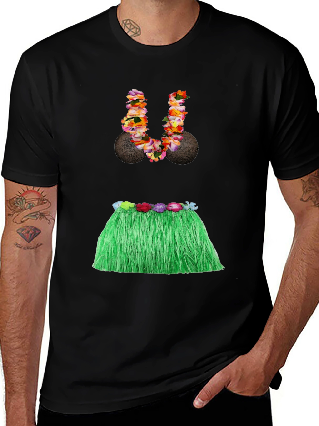 Variant 12 of Humorous Hula Costume Graphic Tee