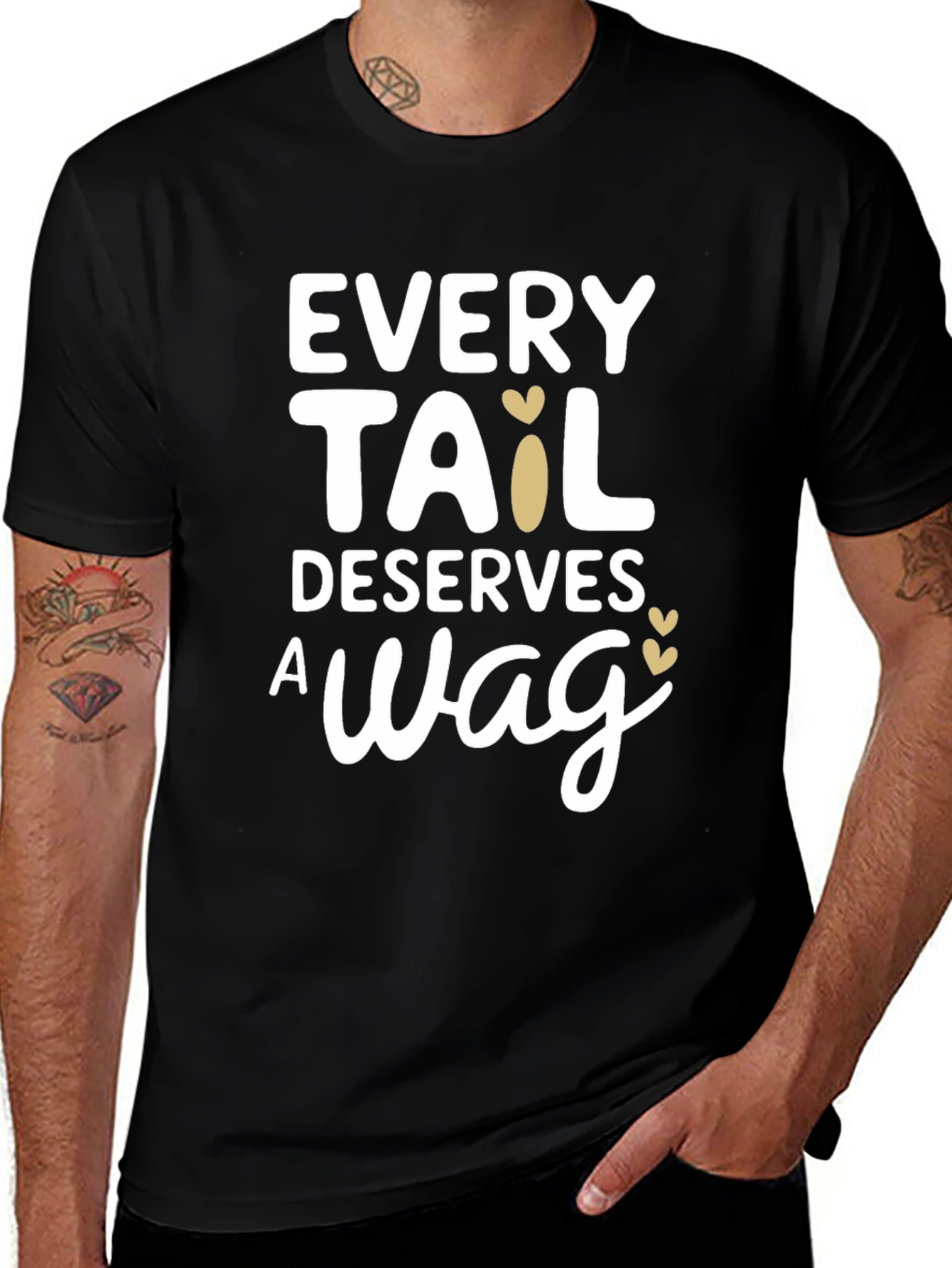 Variant 28 of Every Tail Deserves a Wag Black T-Shirt