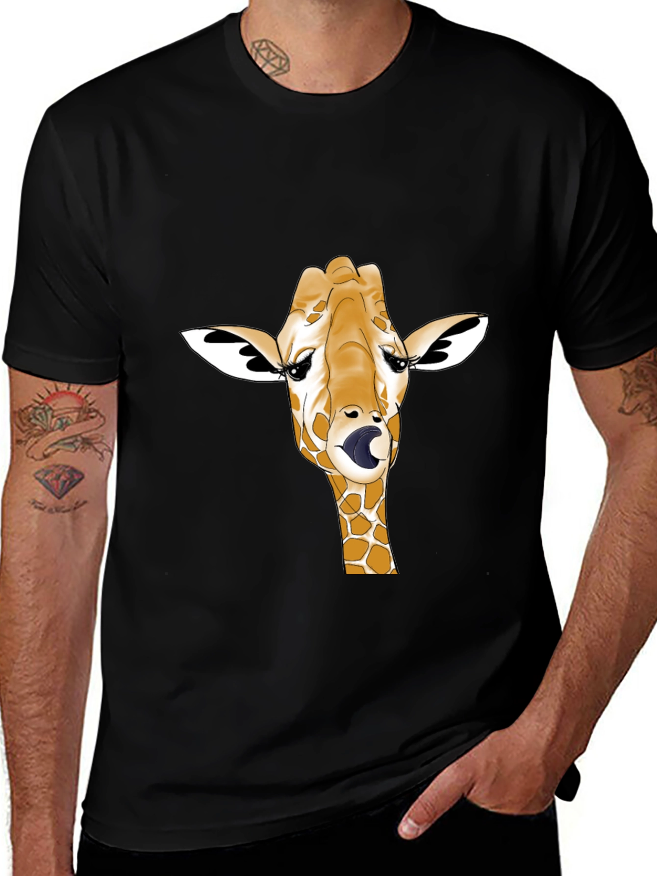 Variant 17 of Giraffe Tongue T-Shirt - Funny Animal Tee