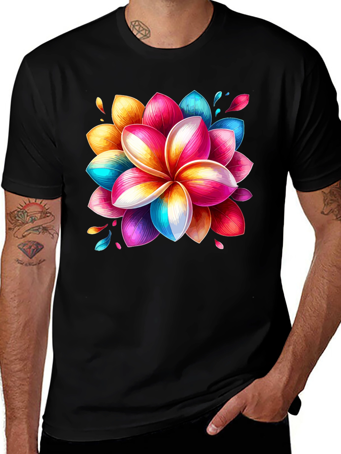 Variant 10 of Floral Burst Graphic Tee - Vivid Design