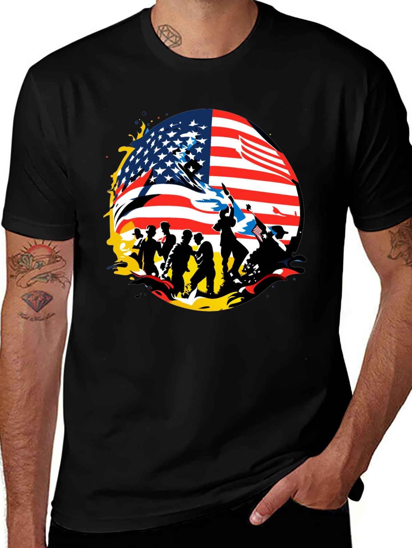 Variant 23 of Patriotic American Flag Graphic T-Shirt