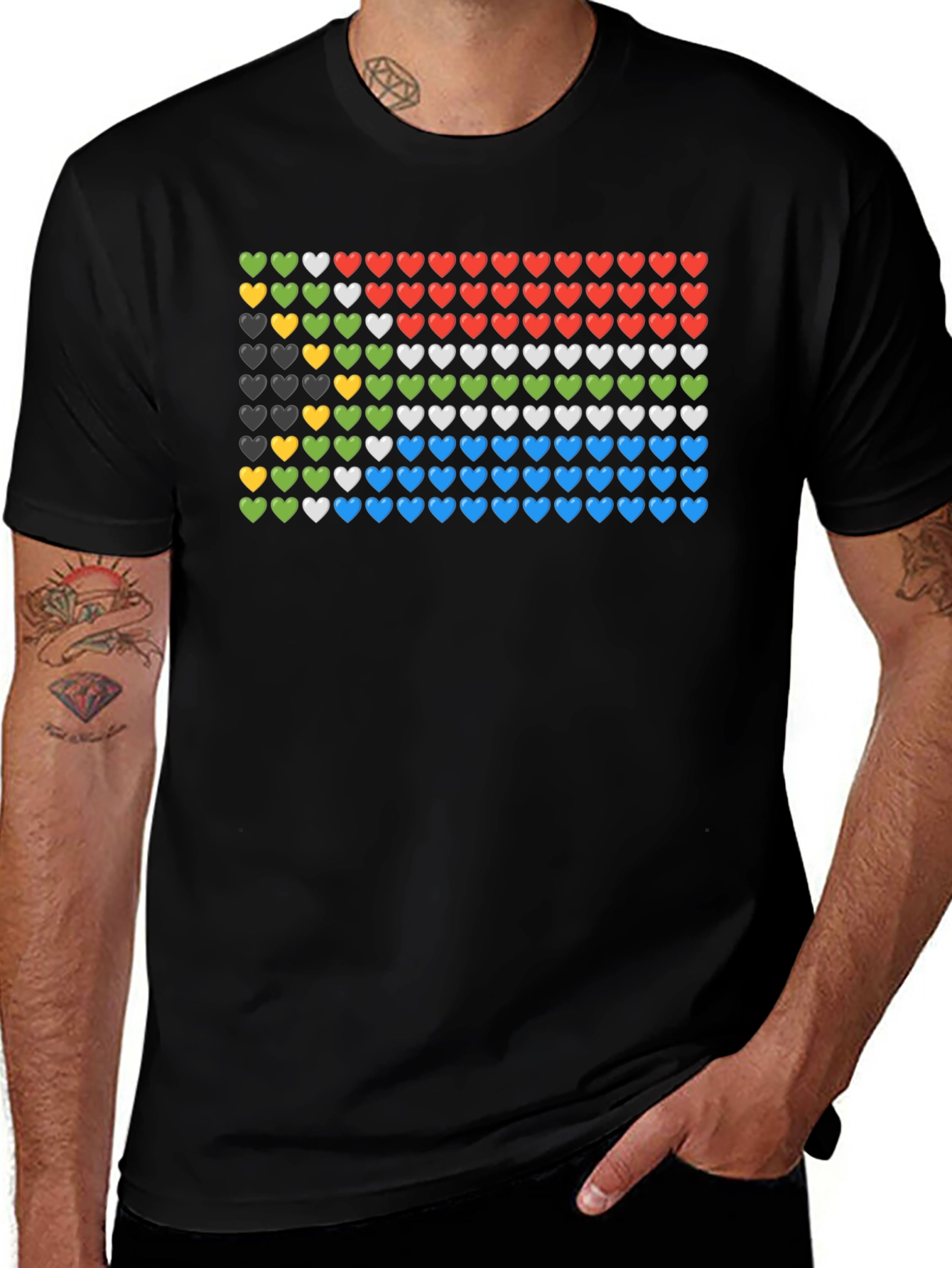 Variant 27 of South Africa Flag Heart T-Shirt