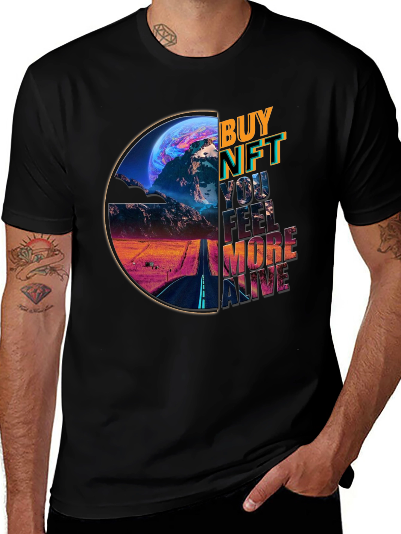 Buy NFT More Alive Graphic Tee - Trendy Metaverse Fashion