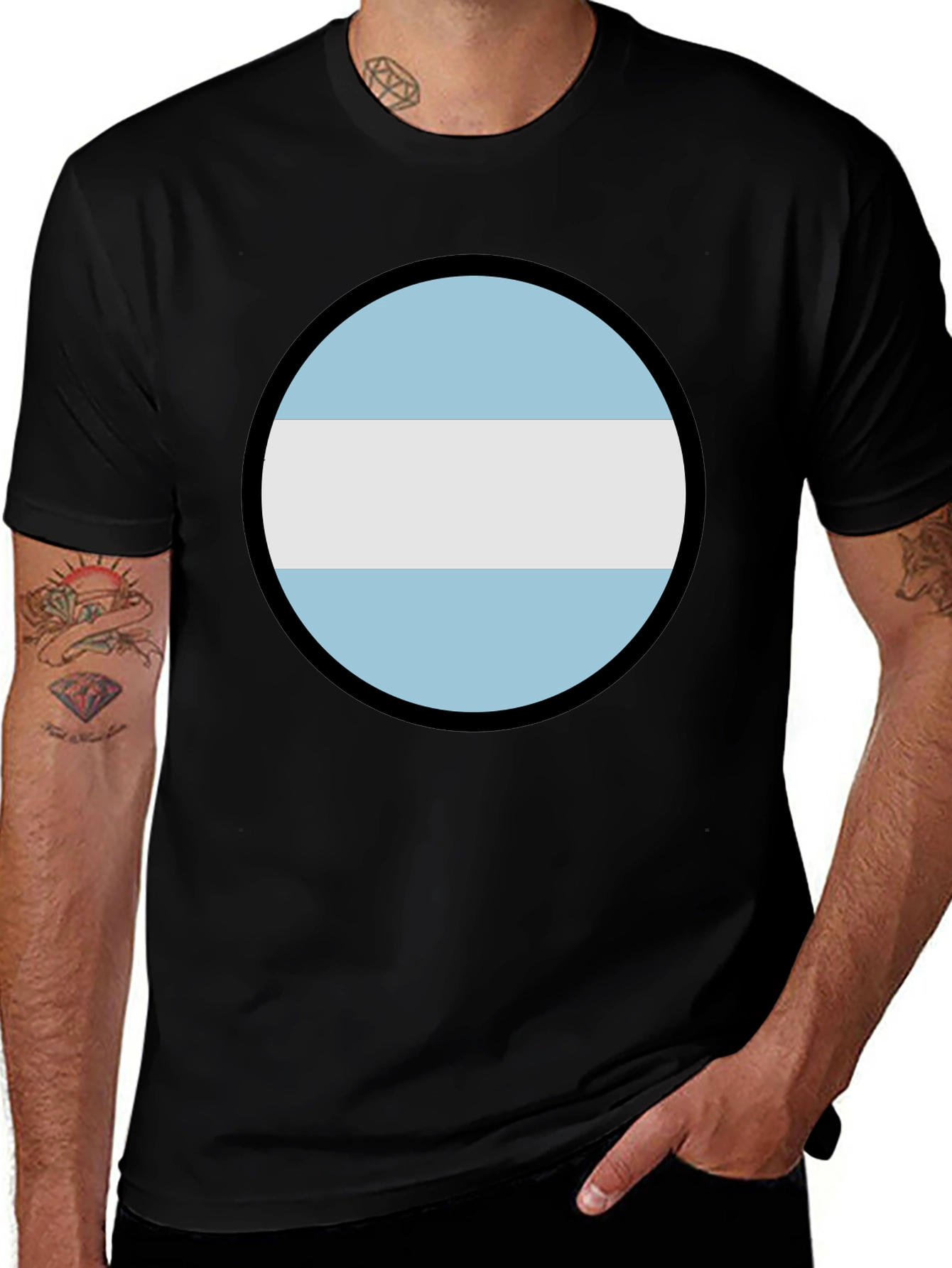 Variant 27 of Argentina Flag Graphic Men's Black T-Shirt