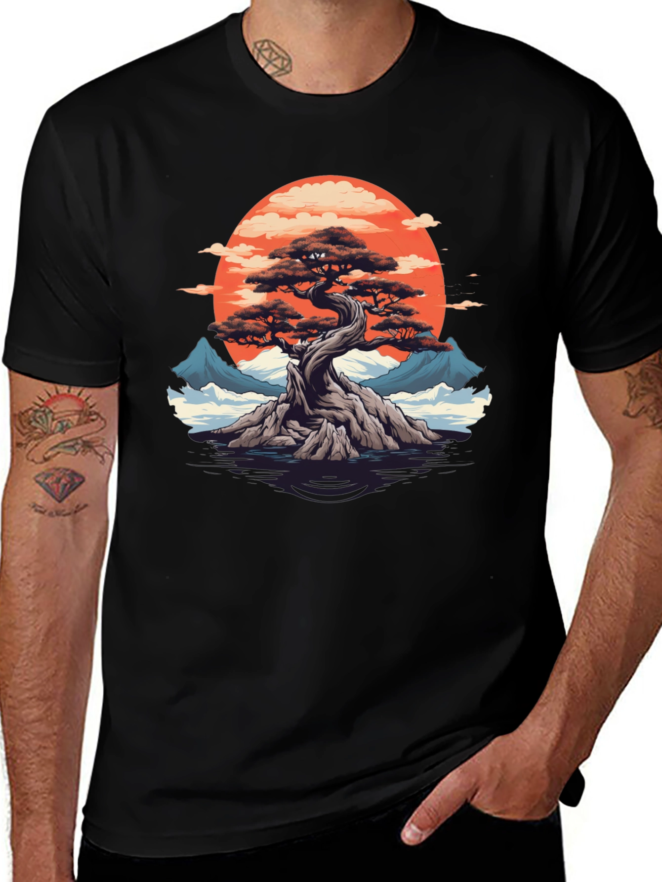 Variant 30 of Bonsai Tree Graphic T-Shirt - Artistic Design