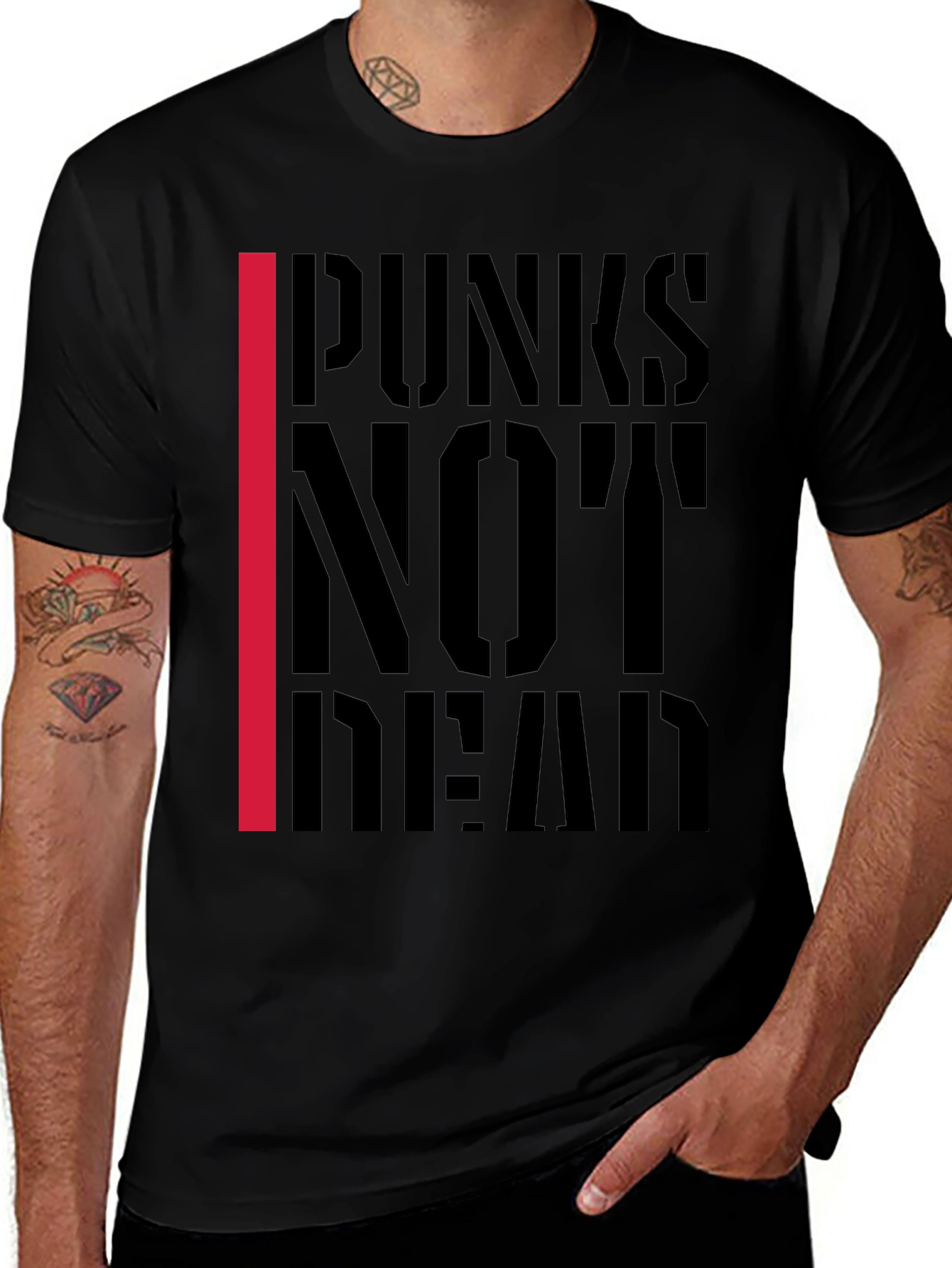 Variant 4 of Punks Not Dead Graphic T-Shirt - Black