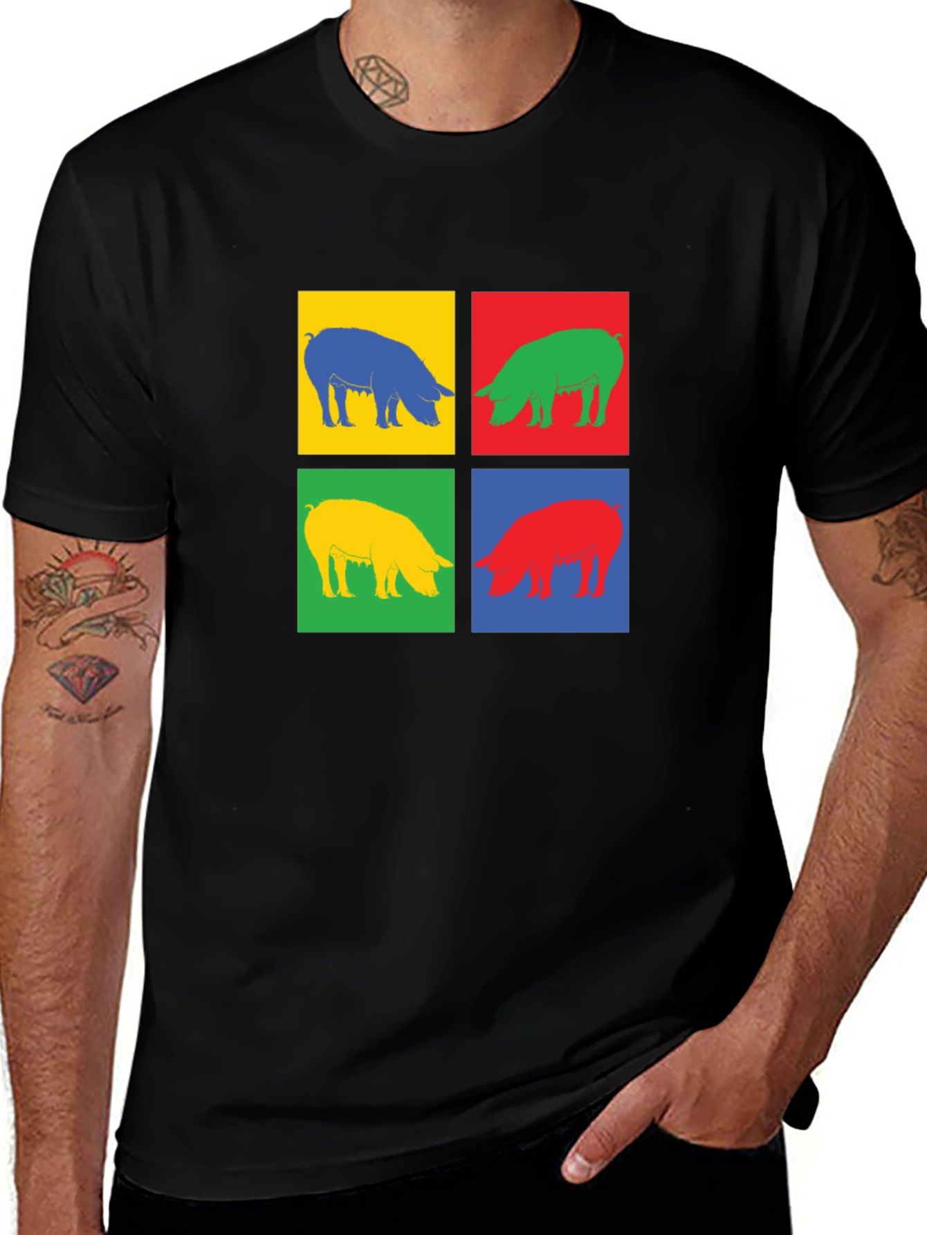 Variant 22 of Pop Art Pig Graphic Tee - Trendy & Unique!