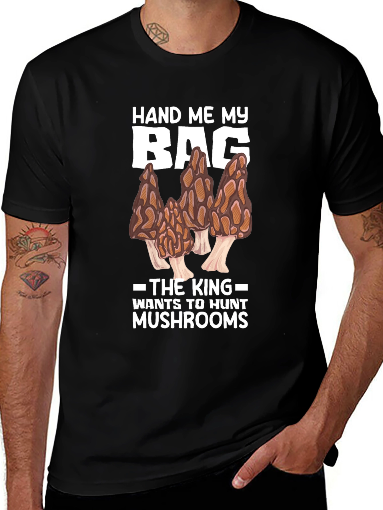 Mushroom Hunting T-Shirt - Morels and King