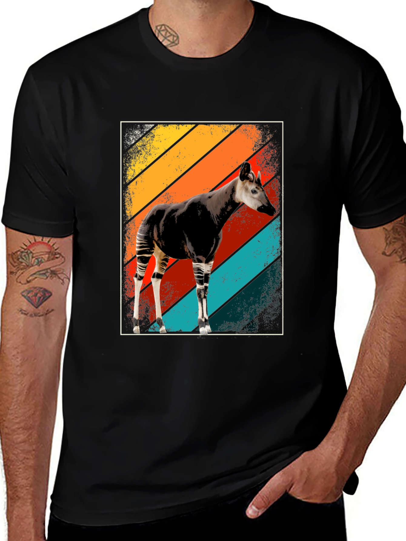 Okapi Retro Style T-Shirt