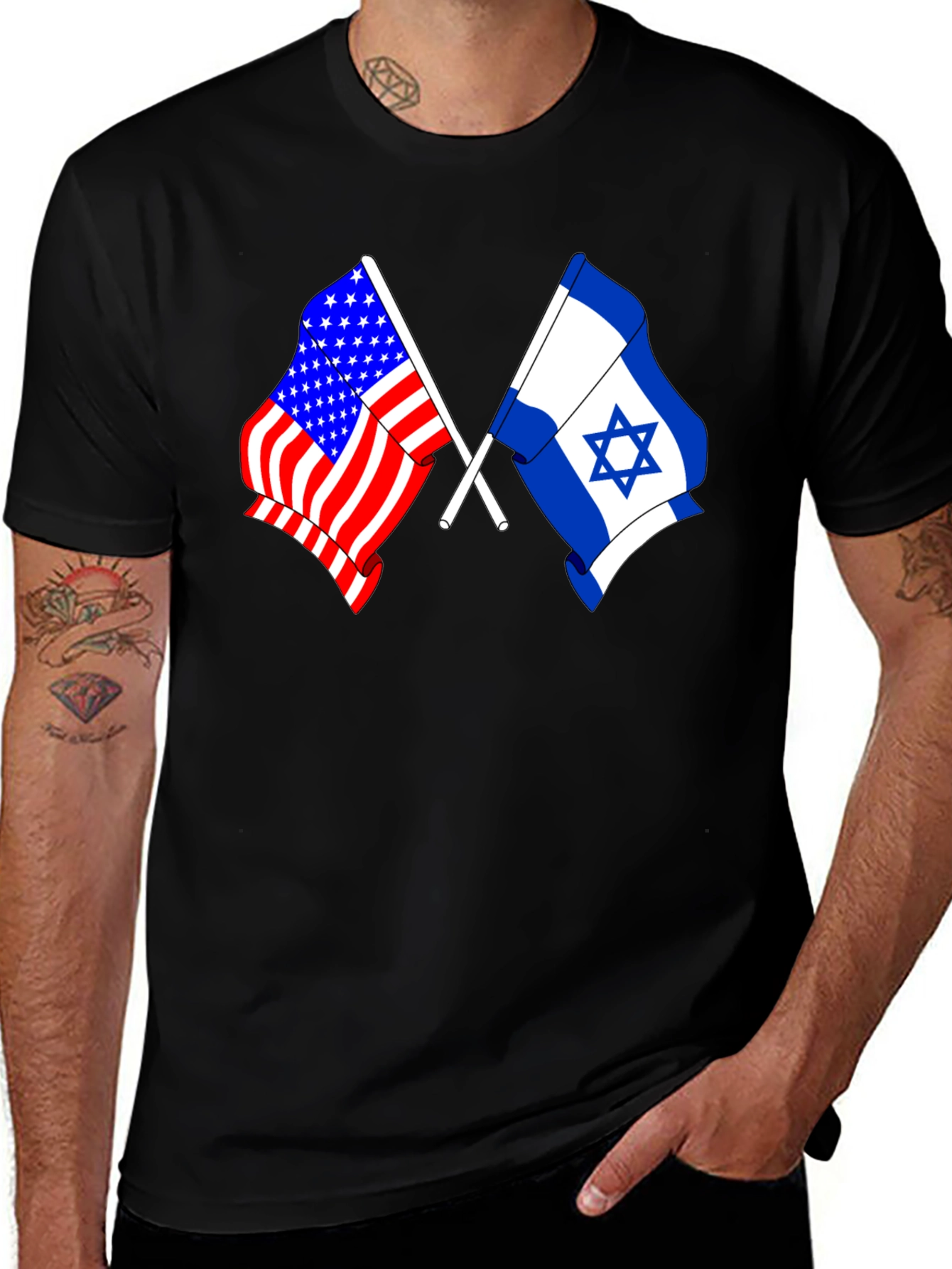 USA & Israel Flag Graphic Tee