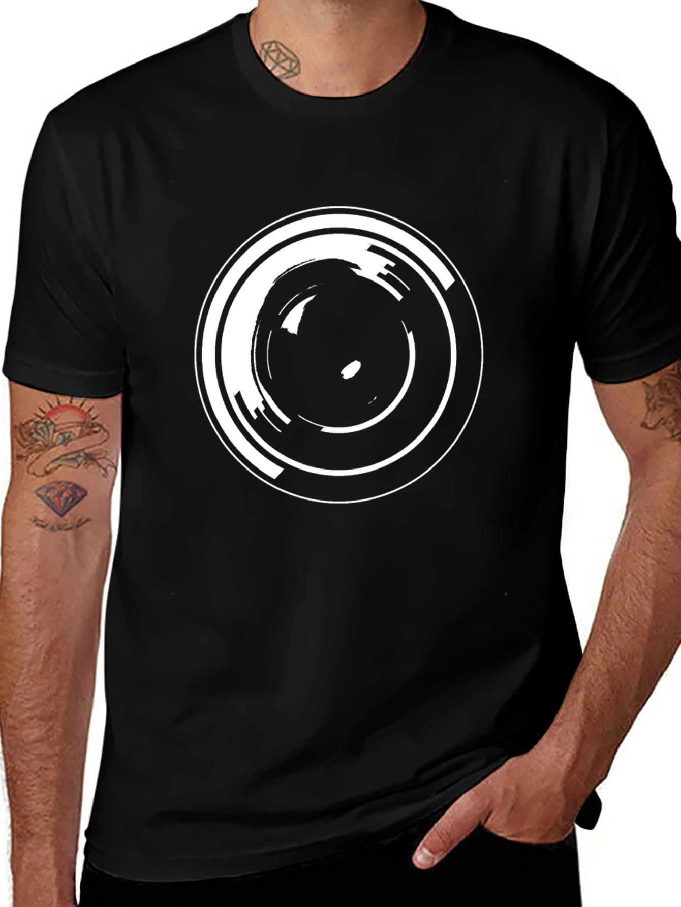 Variant 17 of Abstract Circle Graphic Black T-Shirt
