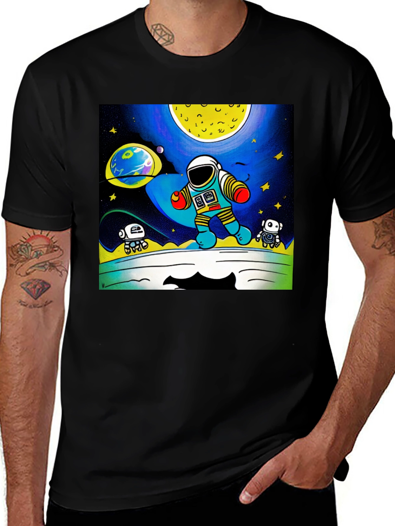 Astronaut in Space Graphic T-Shirt