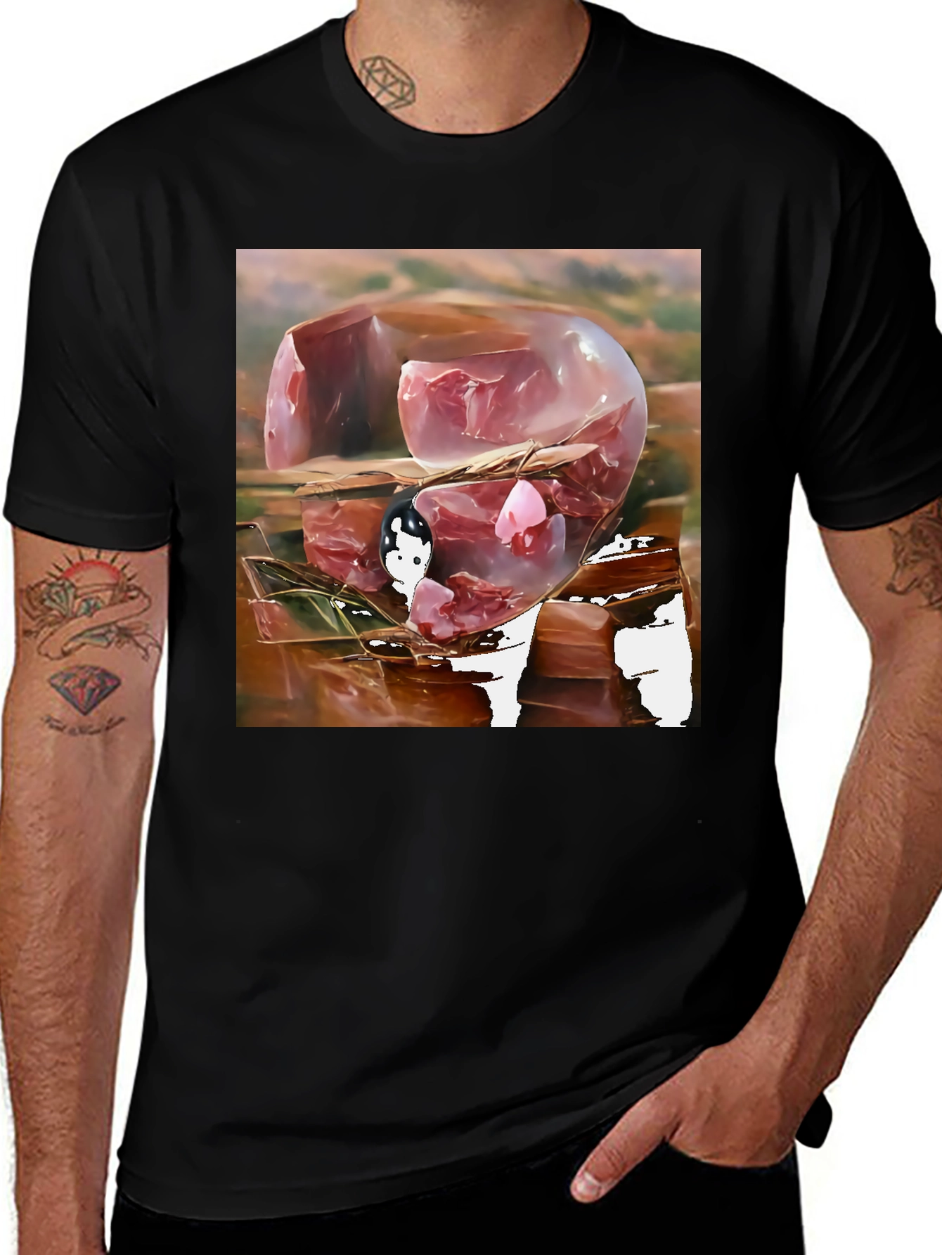 Variant 26 of Abstract Meat Cube Art T-Shirt