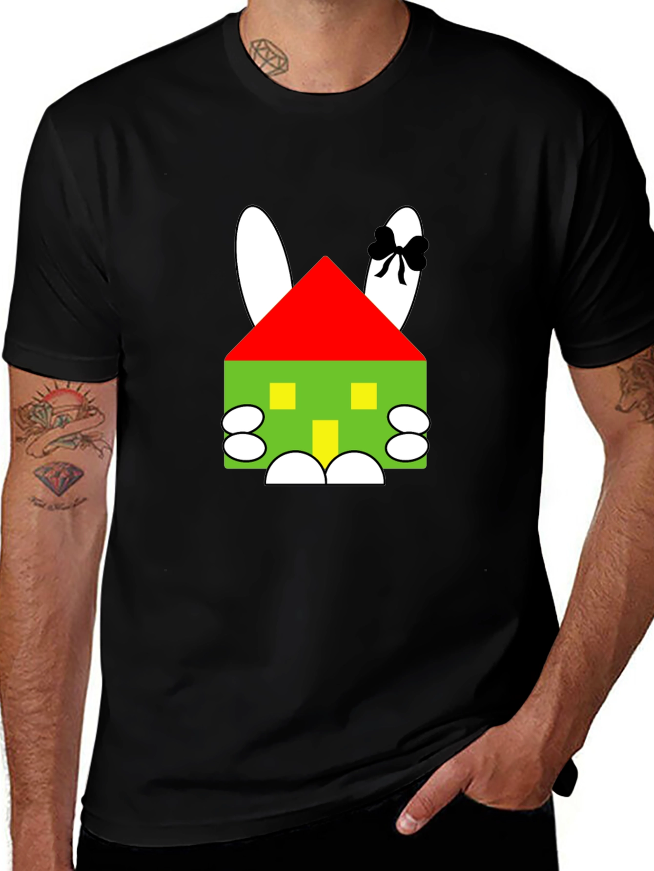Variant 26 of Bunny House Graphic Tee - Quirky Cute Style