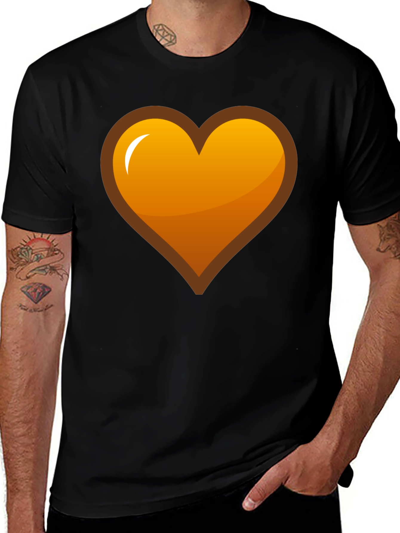Variant 11 of Heart Graphic T-Shirt - Black