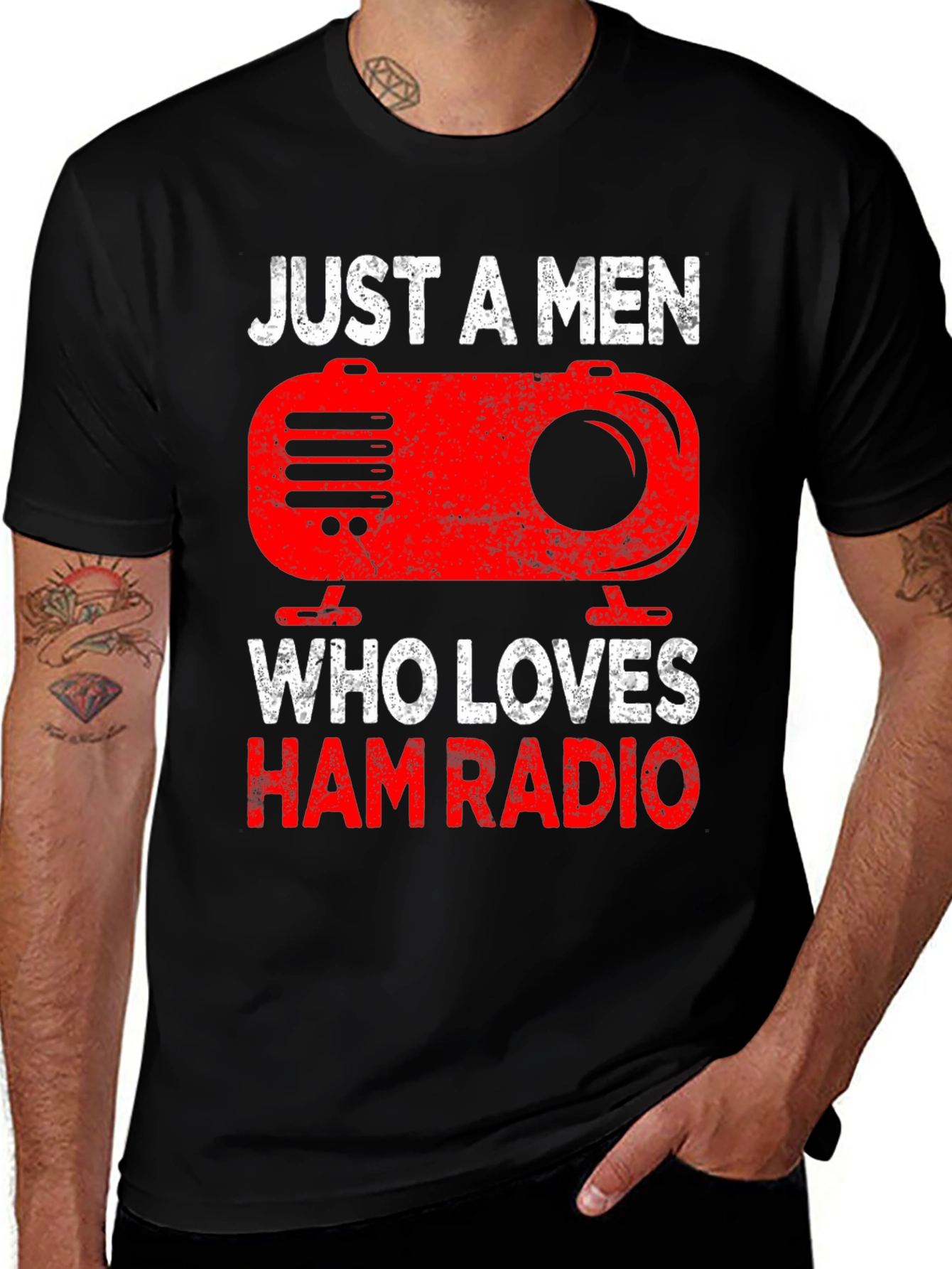Variant 24 of Ham Radio Lover T-Shirt - Just a Man Who Loves Ham Radio