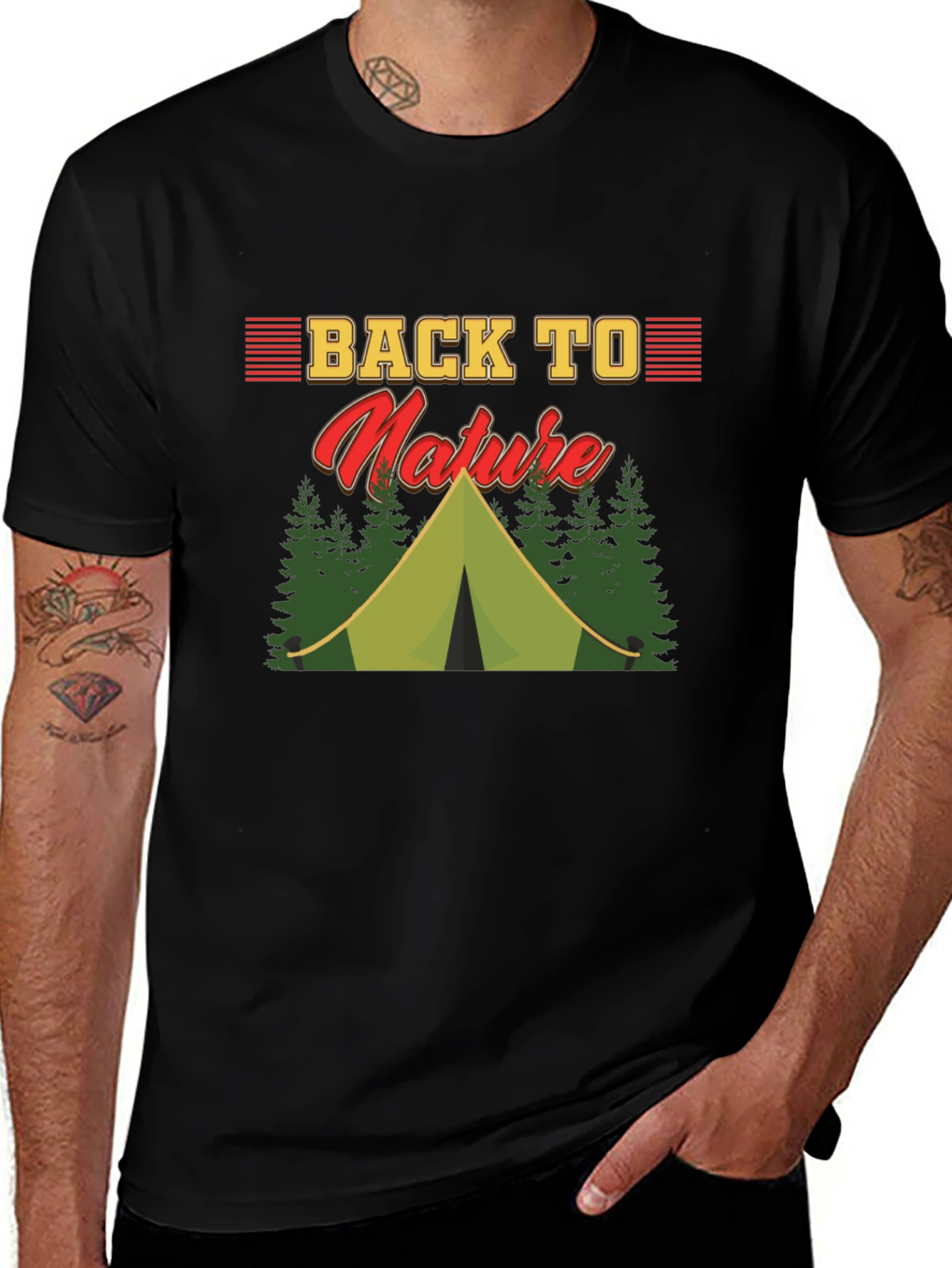 Variant 19 of Back to Nature Graphic Tee - Camping Adventure Shirt