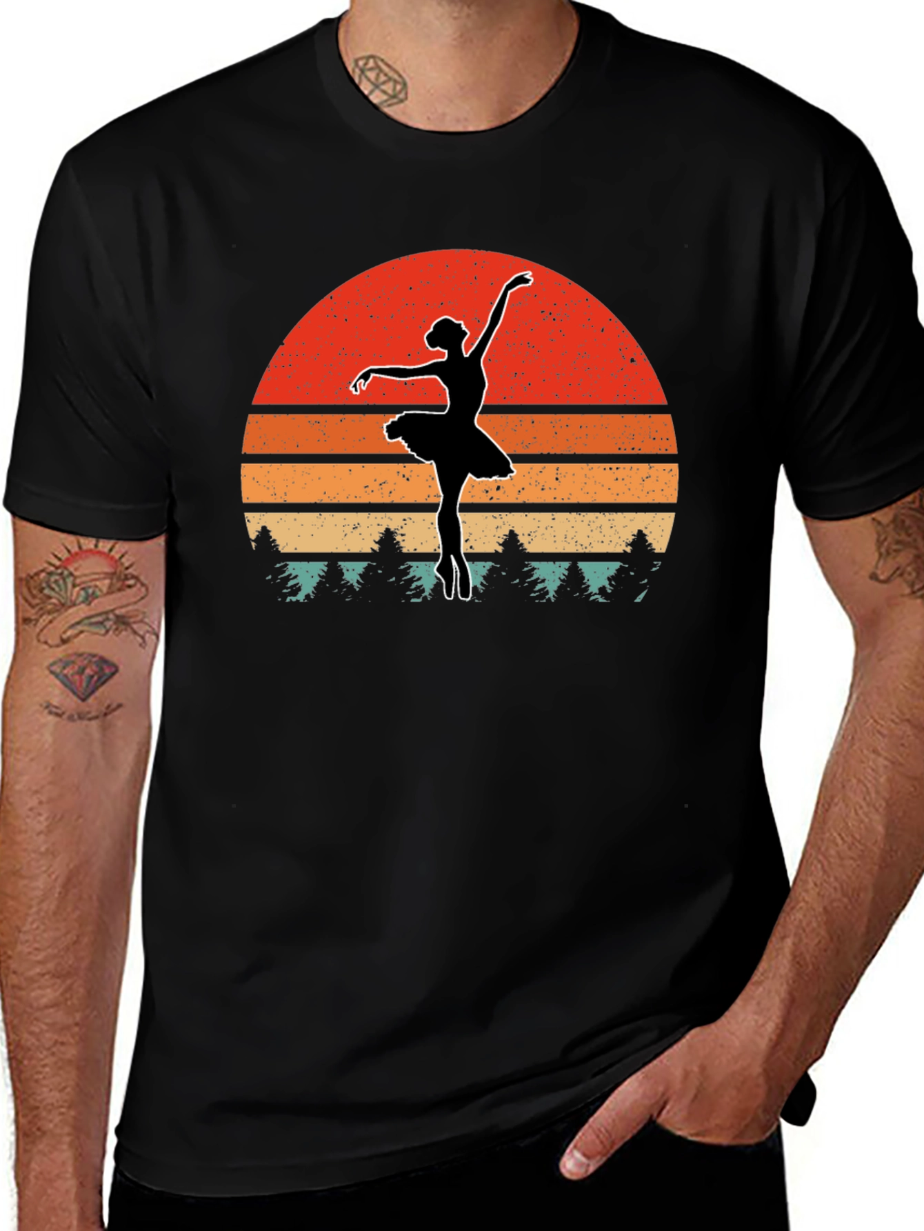 Variant 5 of Ballerina Sunset Graphic Tee - Vintage Dance T-Shirt