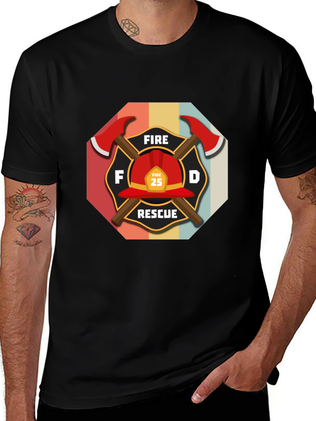 Variant 22 of Firefighter FFD Rescue Graphic Tee