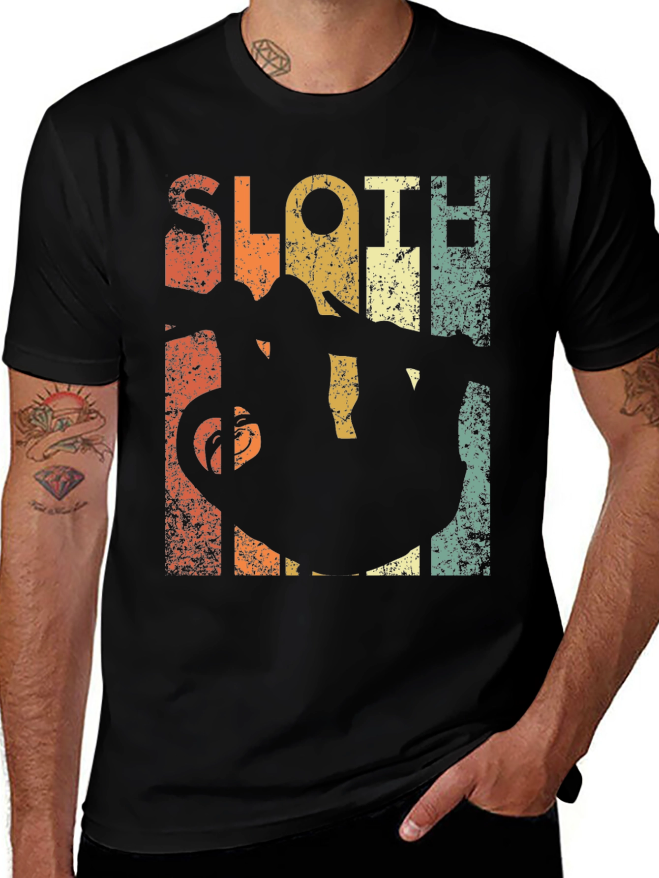 Variant 5 of Vintage Sloth Graphic T-Shirt - Relaxed Fit