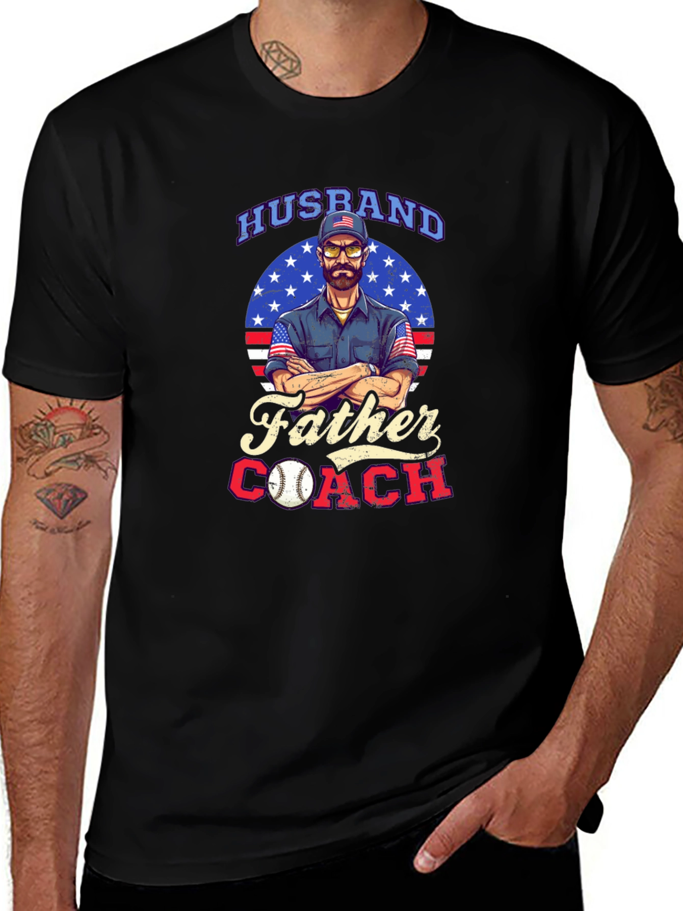 Variant 23 of Husband Father Coach Graphic T-Shirt