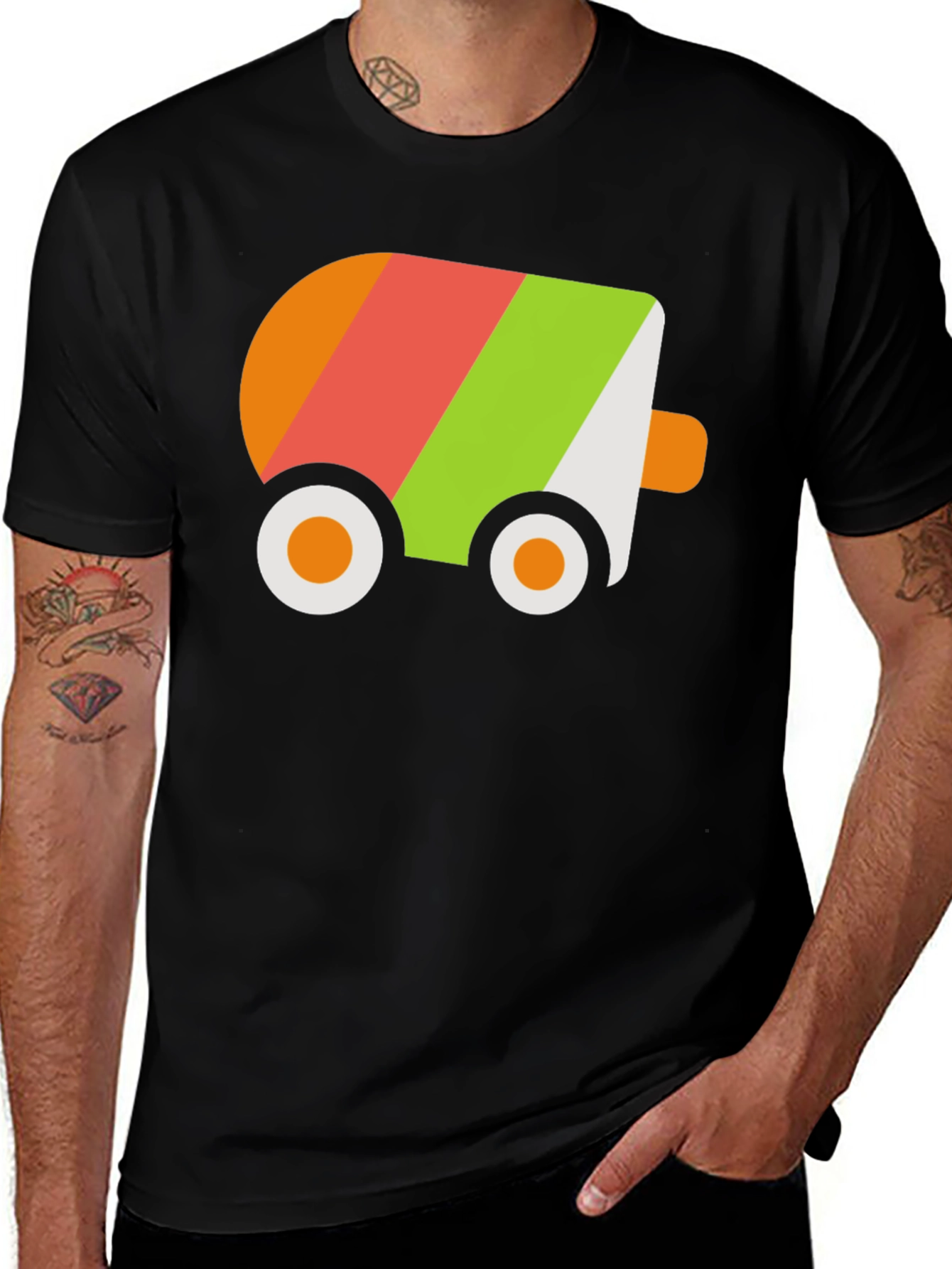 Variant 15 of Colorful Cartoon Car T-Shirt - Fun and Playful Design