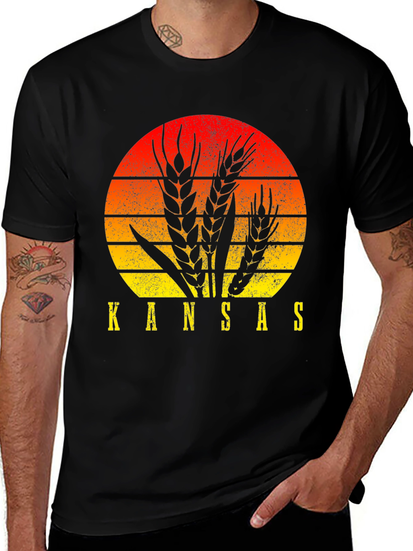 Variant 11 of Kansas Wheat Sunset Graphic T-Shirt