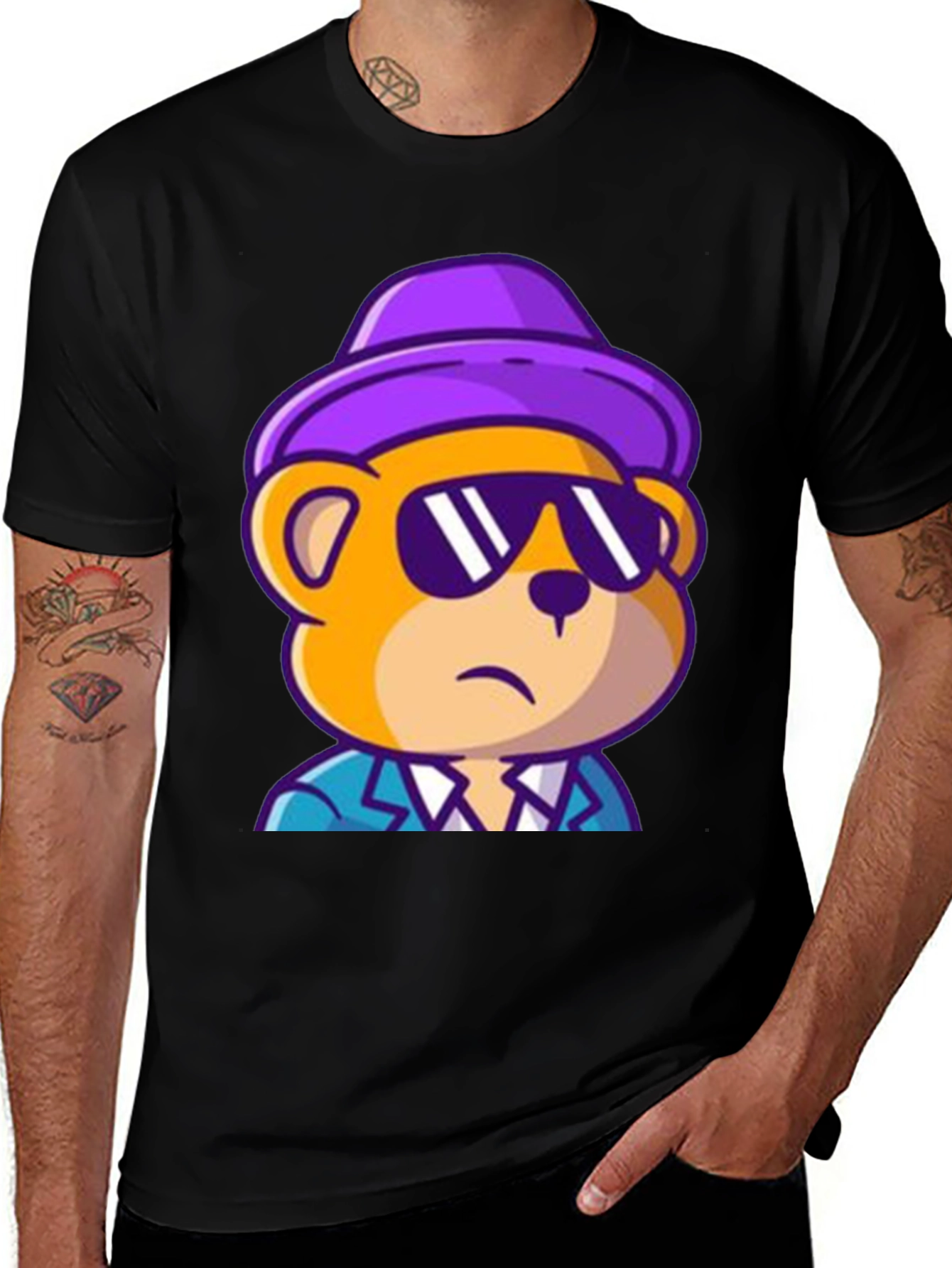 Cool Bear Graphic Tee - Trendy Cartoon Style