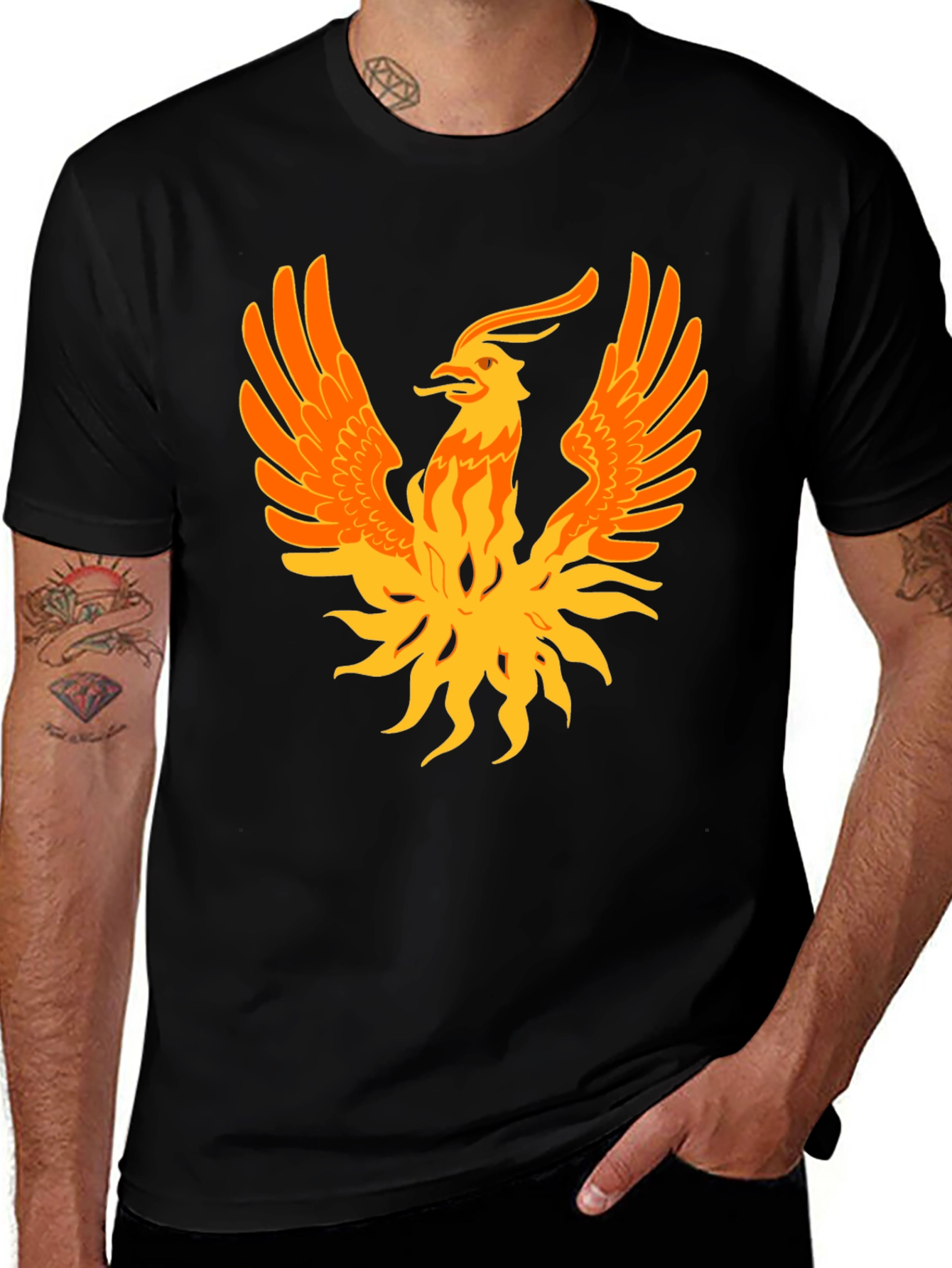 Variant 9 of Phoenix Graphic Print Black Tee