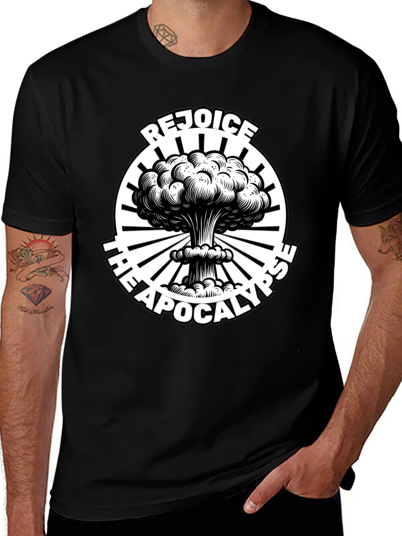 Variant 7 of Rejoice the Apocalypse Graphic Tee - Black
