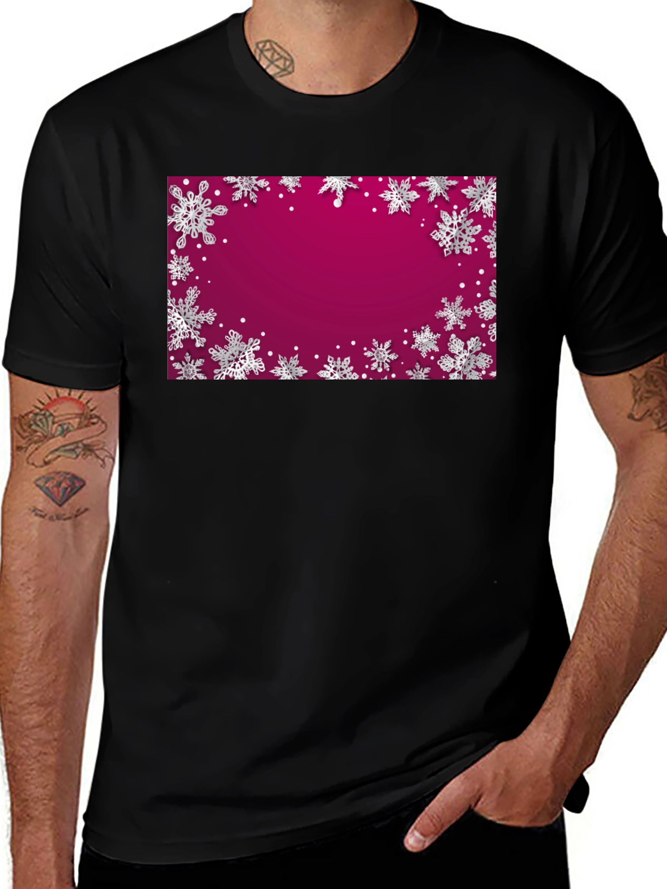 Variant 16 of Snowflake Holiday T-Shirt - Festive Winter Design