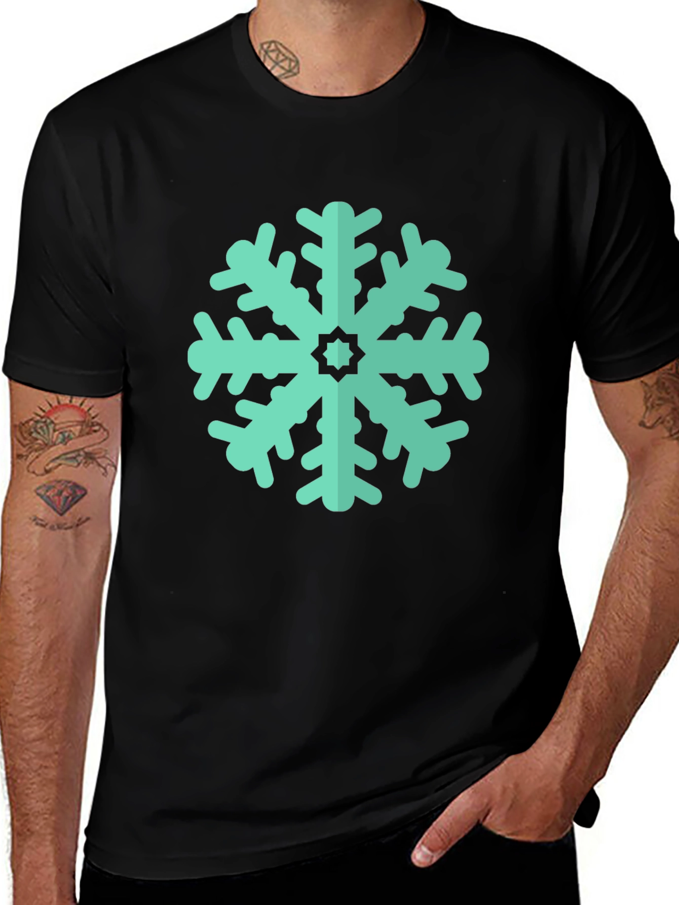 Variant 12 of Snowflake Graphic Tee - Stylish Winter Apparel