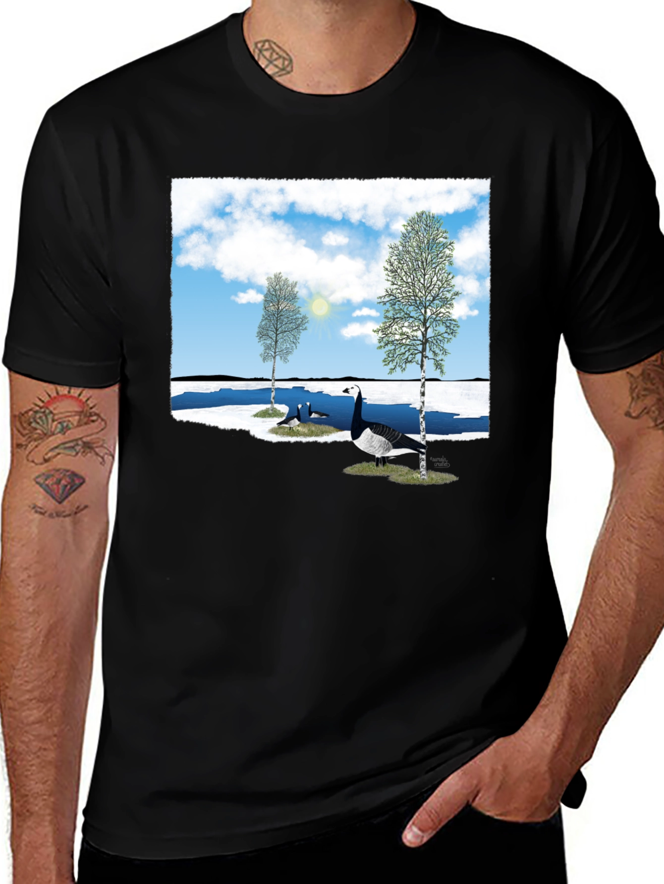 Variant 8 of Goose Lake T-Shirt - Nature Graphic Tee