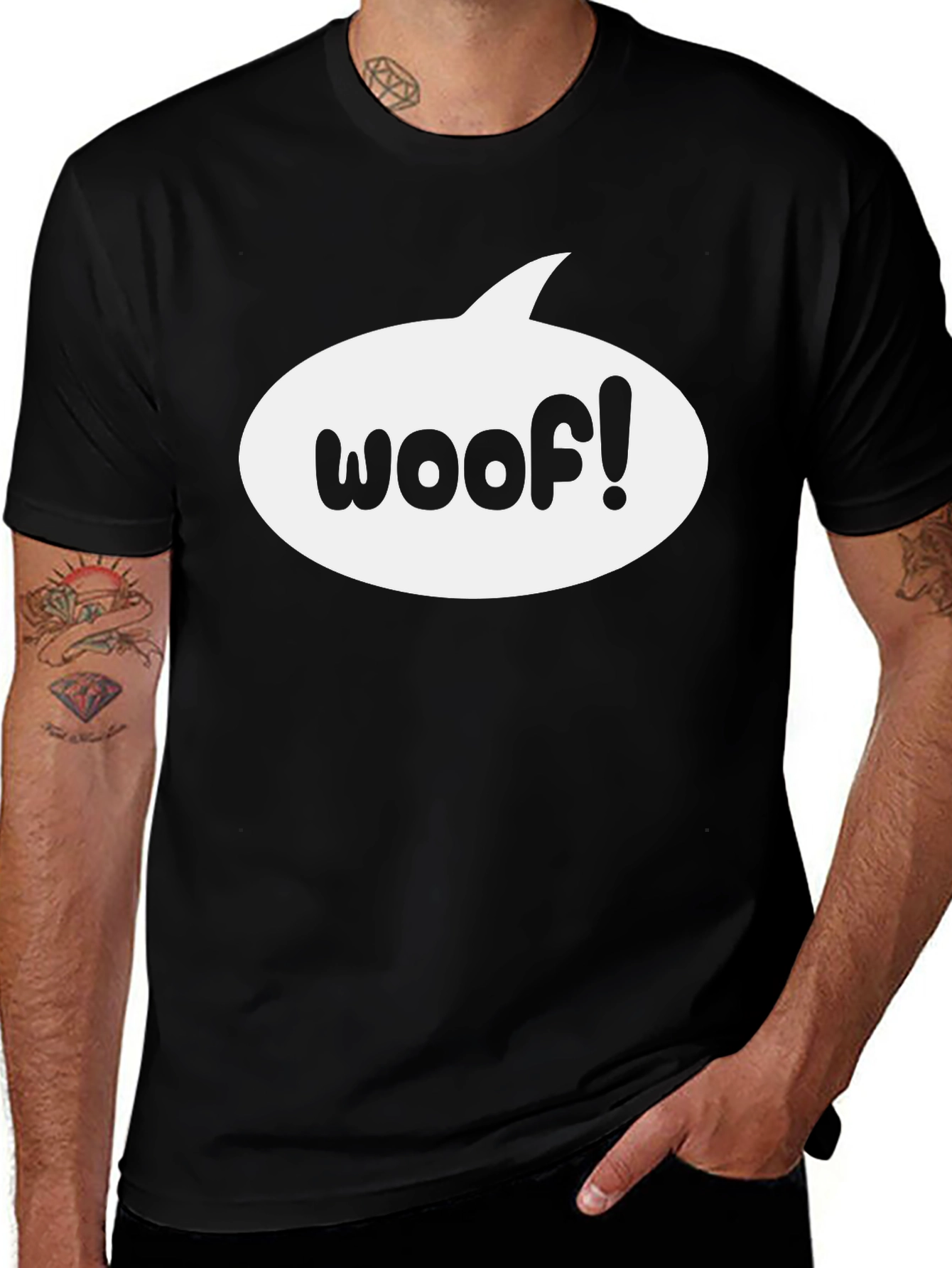 Variant 8 of Woof! Speech Bubble Graphic Tee - Casual Comfort