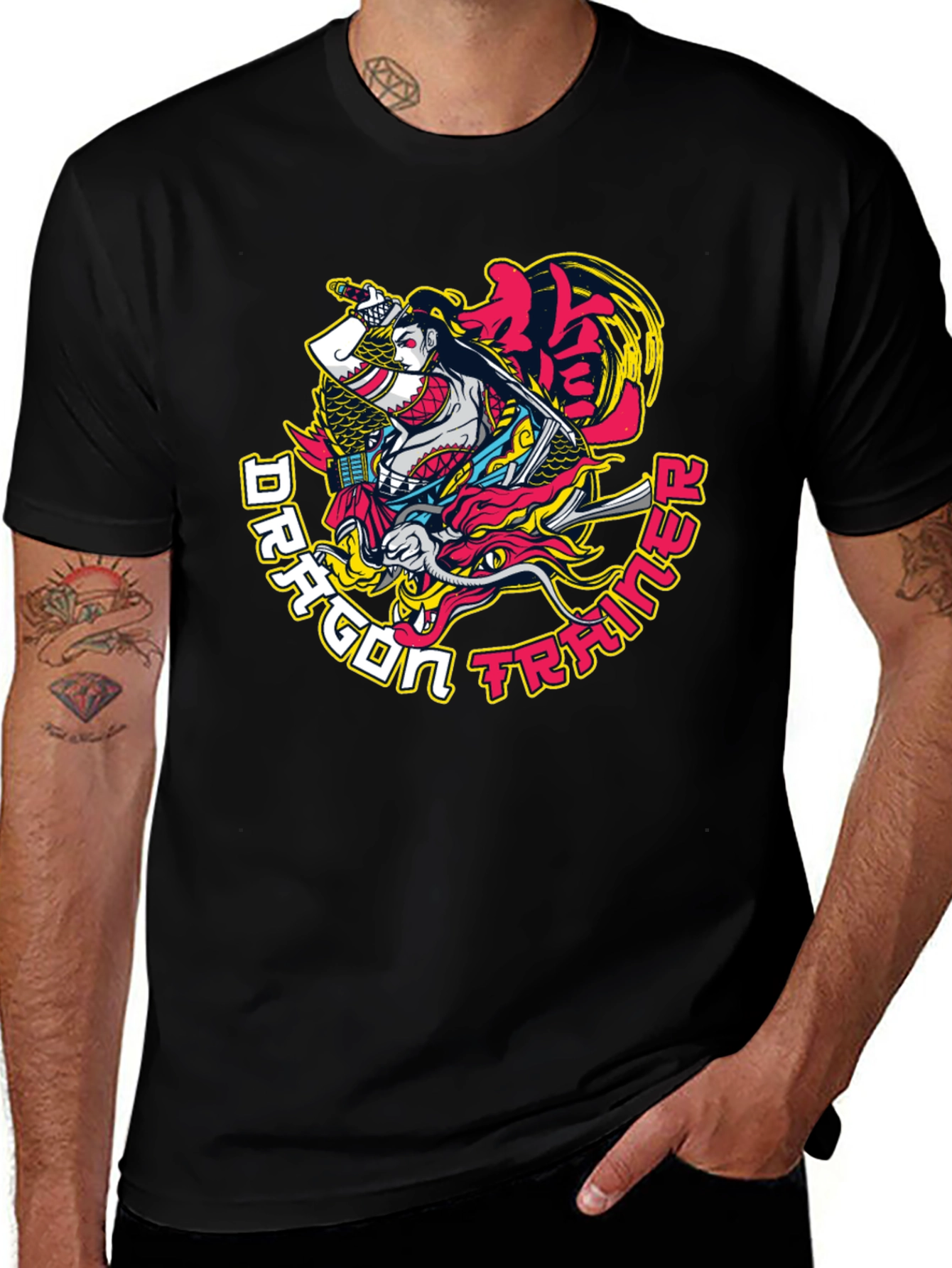 Variant 6 of Dragon Trainer Graphic T-Shirt - Bold Anime Design