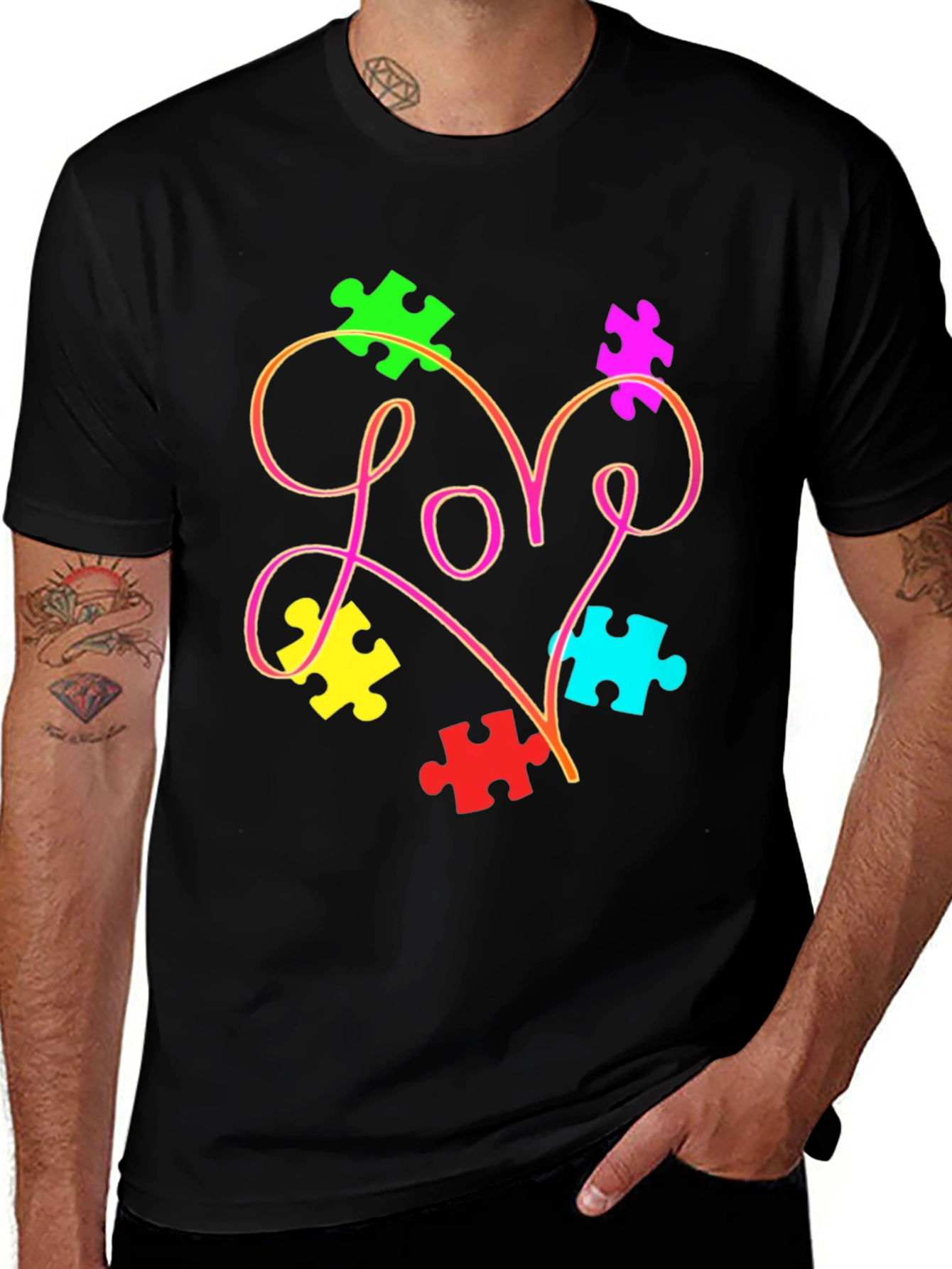 Variant 22 of Autism Awareness Puzzle Piece Love T-Shirt