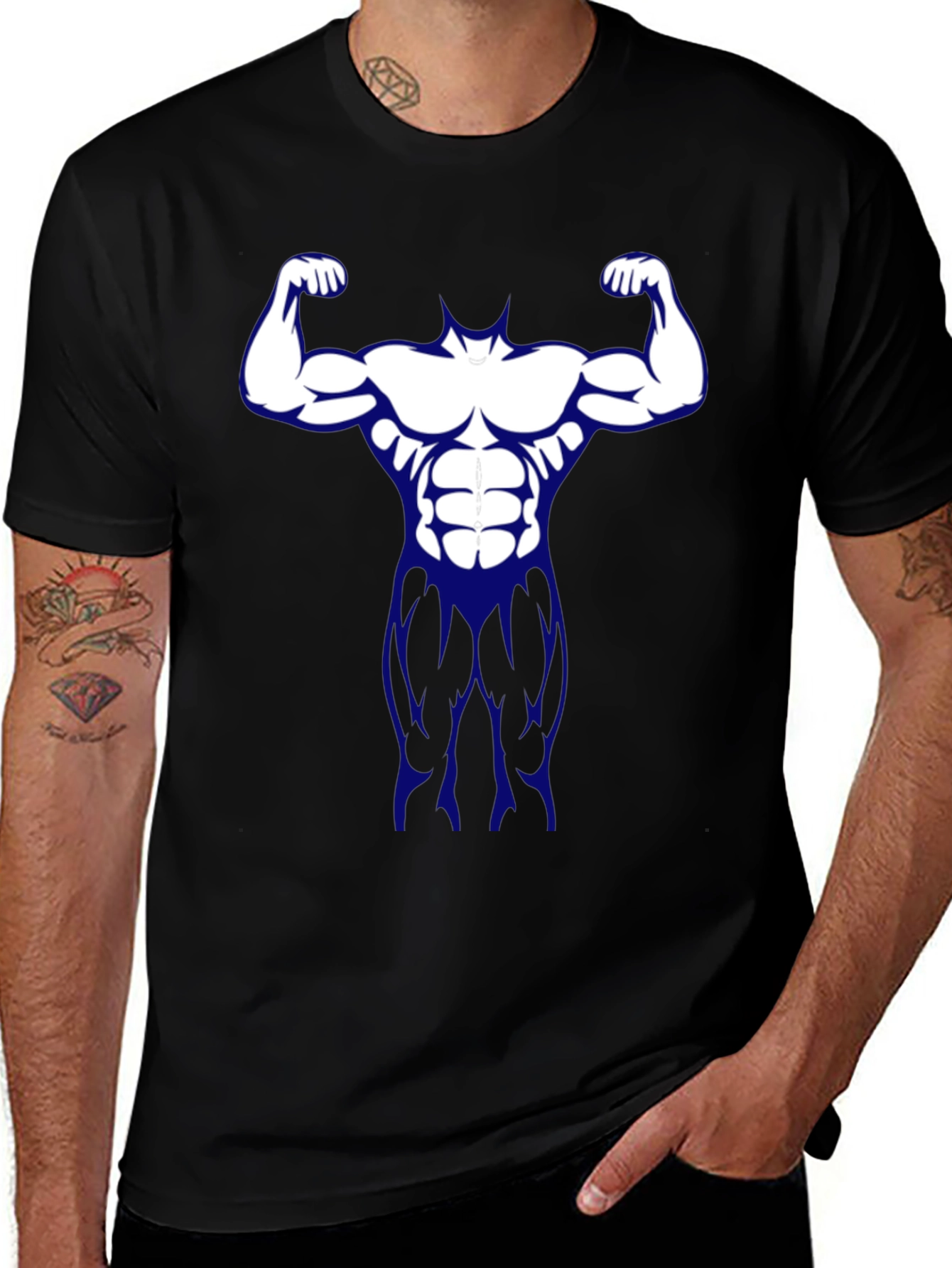 Variant 20 of Muscle Man Graphic Tee - Black