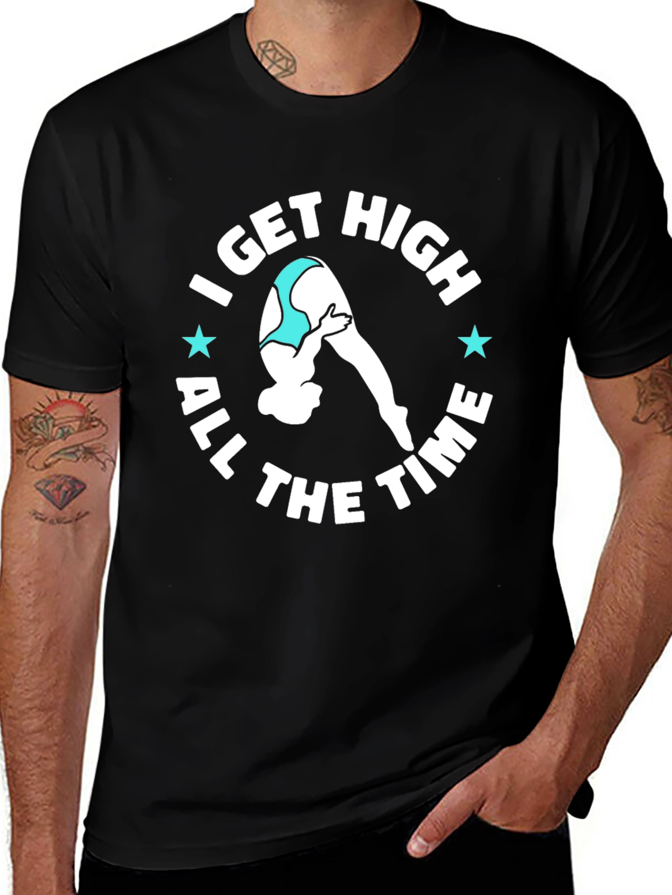 Variant 10 of I Get High All The Time T-Shirt Funny Diving Tee